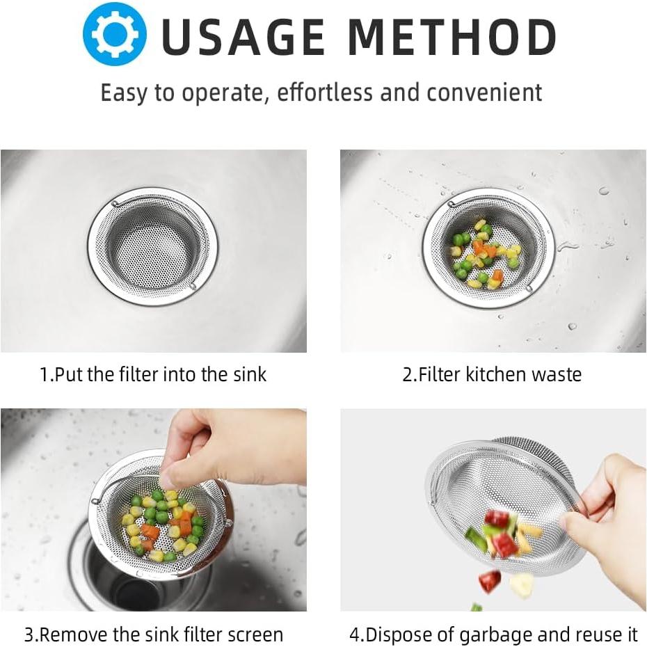 Colador de Fregadero de Acero Inoxidable Haodex 11 cm