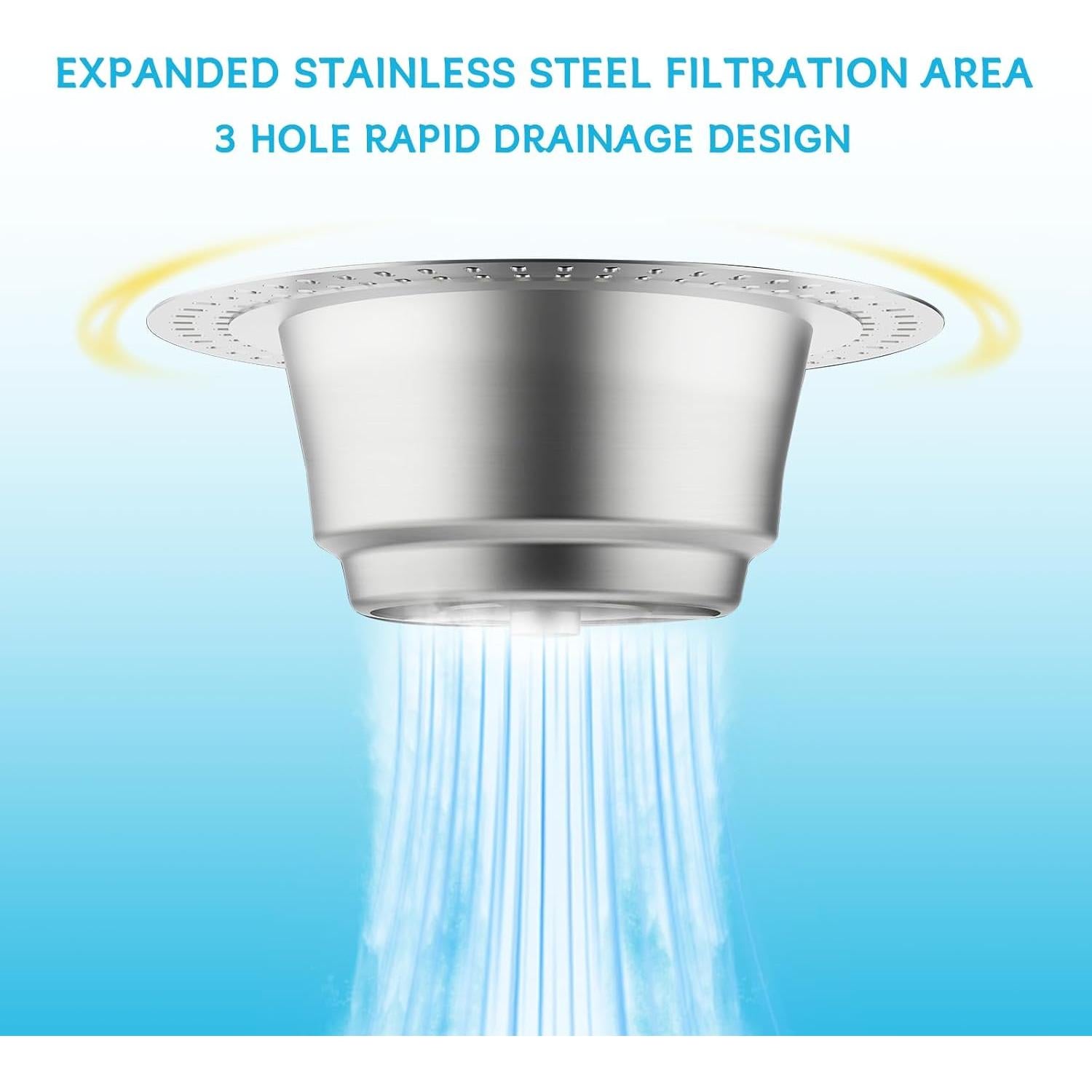 Colador de desagüe de fregadero TZona 3 en 1 acero inoxidable 304