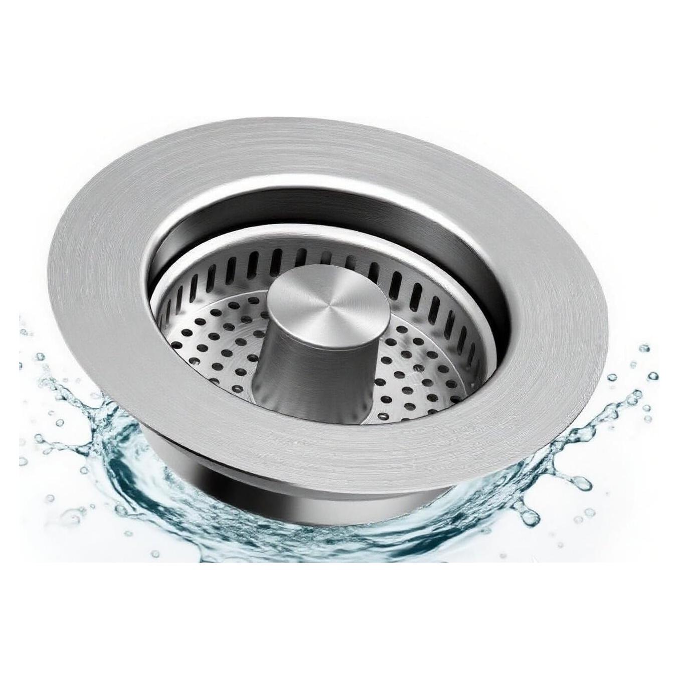 Colador y Tapón de Desagüe de Fregadero NSYRT 3 en 1 Acero Inoxidable