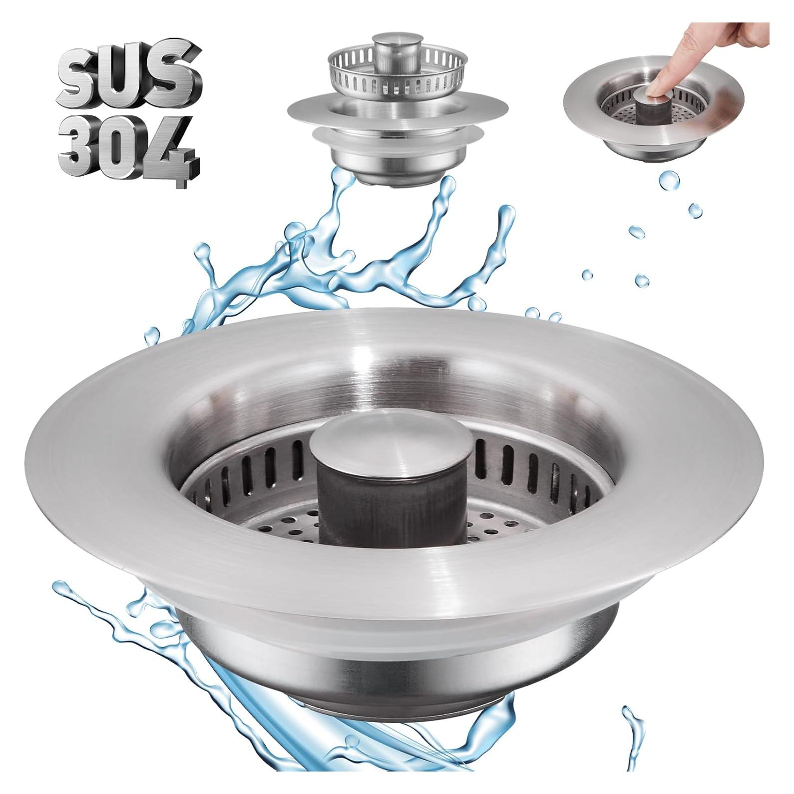 Colador de Drenaje 4 en 1 Pollock Acero Inoxidable 88.9 mm