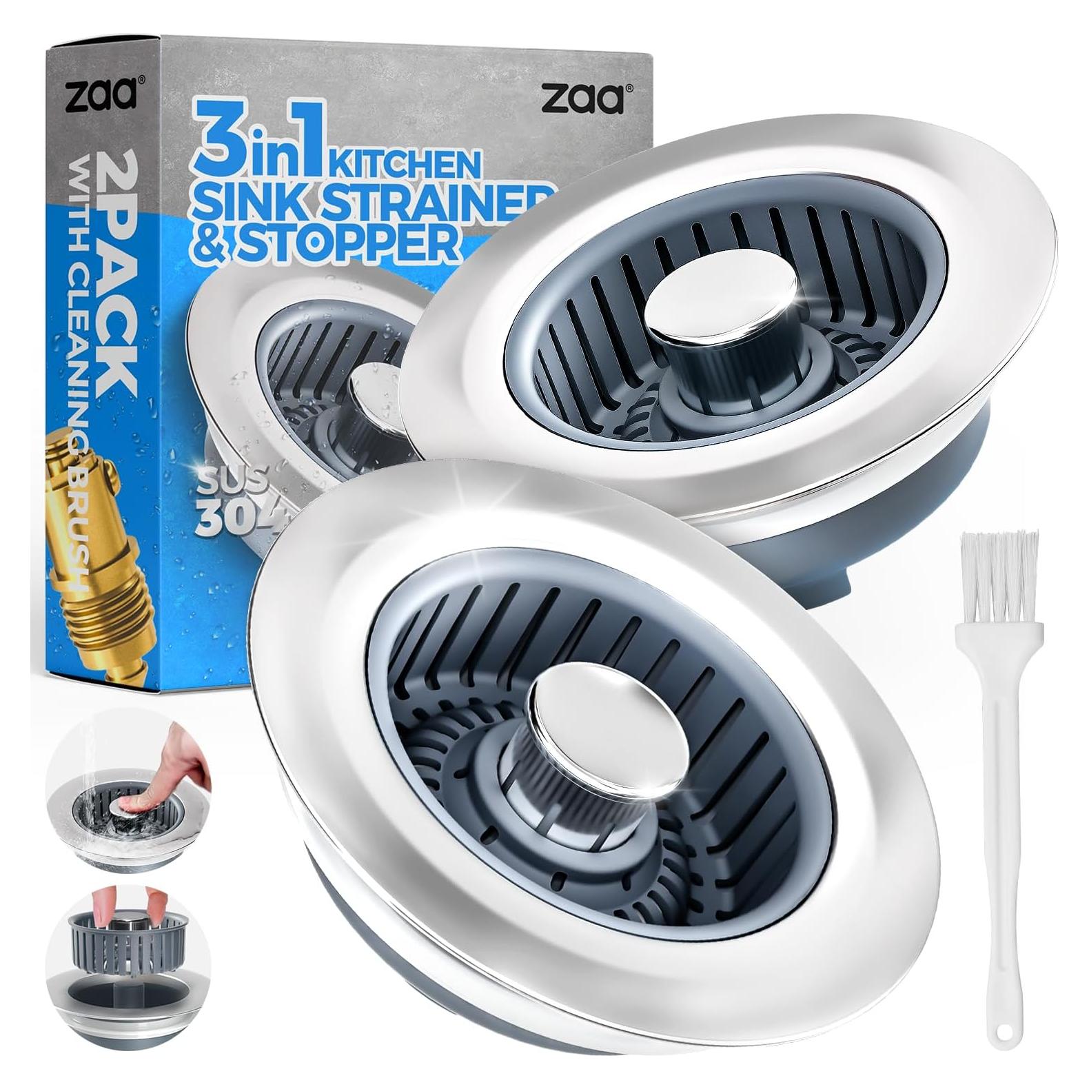 Filtro de desagüe de fregadero ZAA 3 en 1 Acero Inoxidable