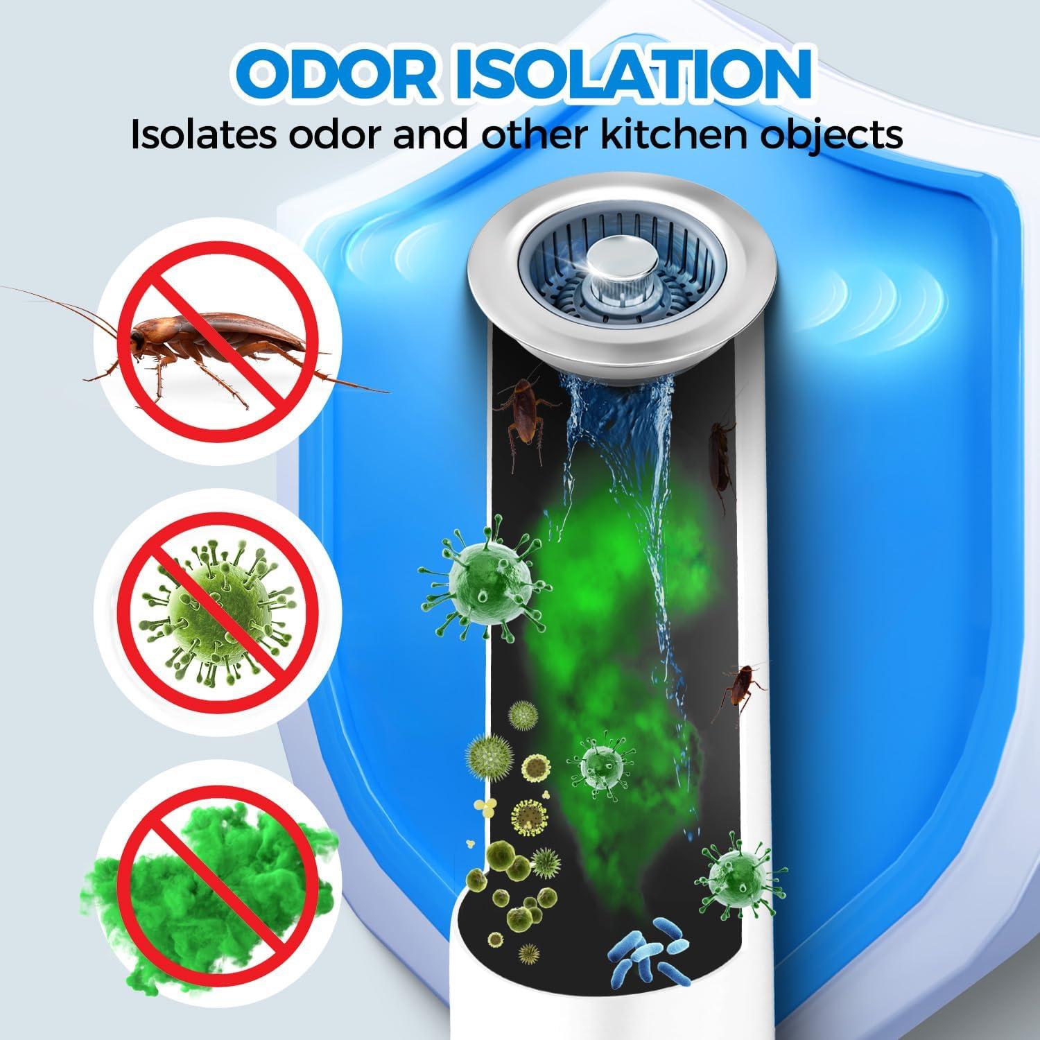 Filtro de desagüe de fregadero ZAA 3 en 1 Acero Inoxidable