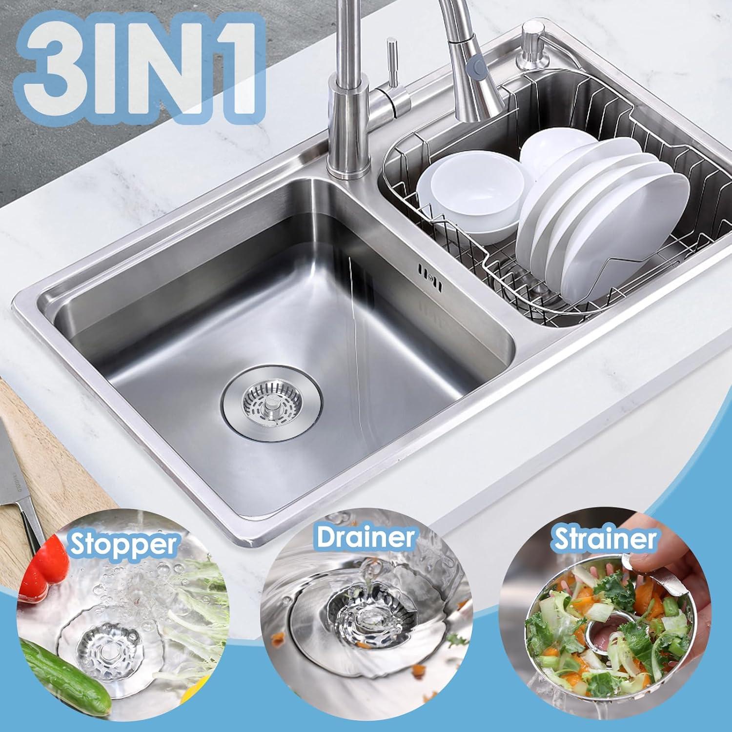 Filtro de Drenaje de Fregadero Semour 3 en 1 Acero Inoxidable