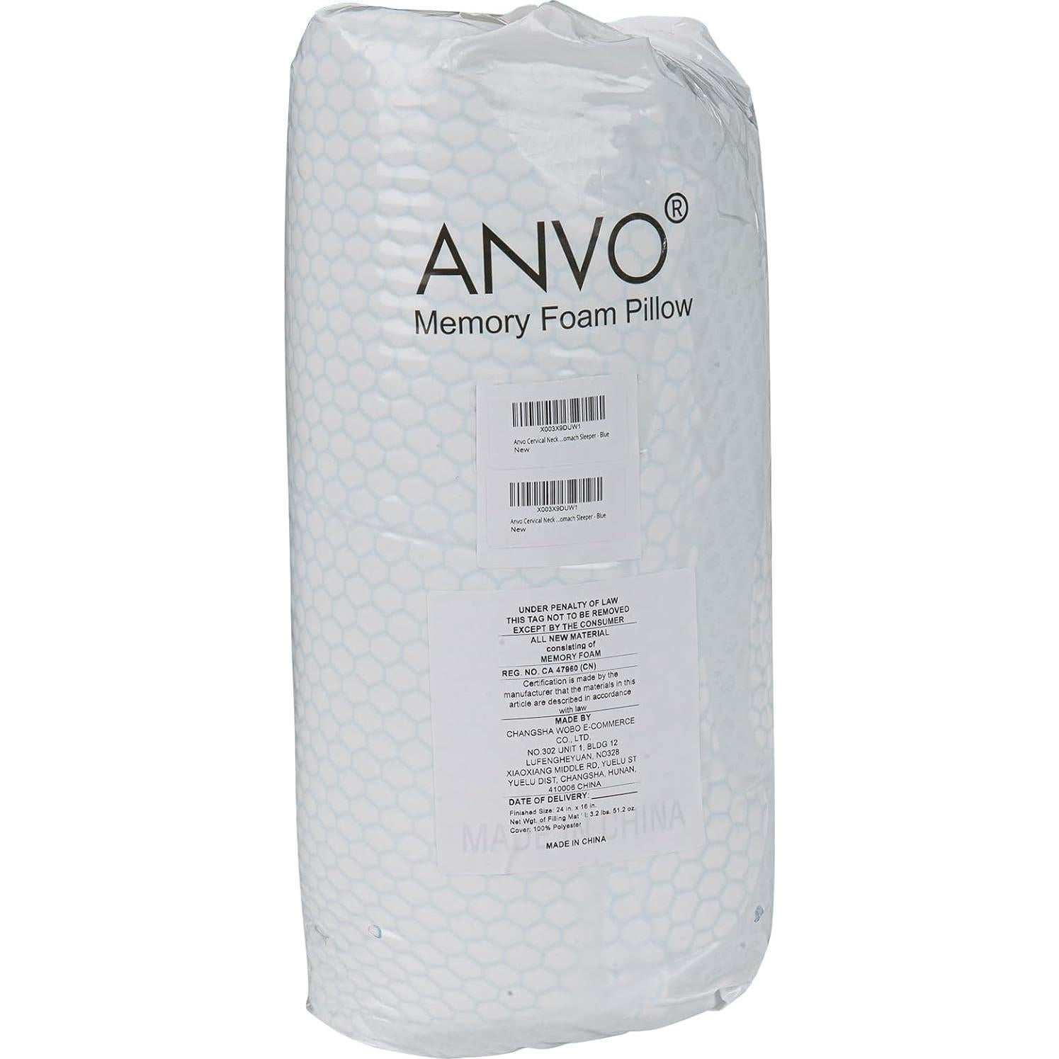 Almohada Cervical Firme Anvo - Espuma Viscoelástica 61x40.6cm