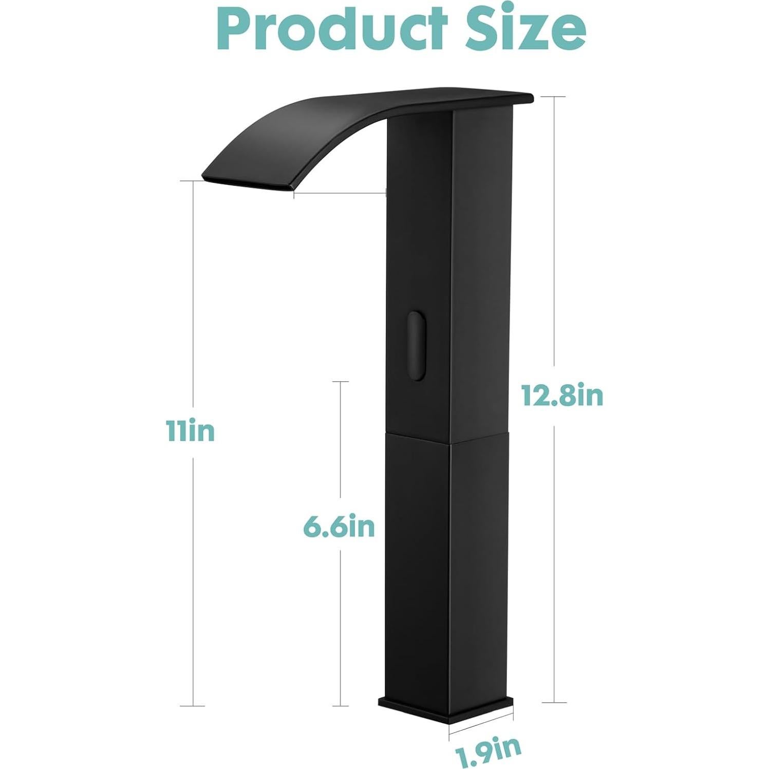 Grifo de lavabo sin contacto ZHIXINGKX PBGY negro alto