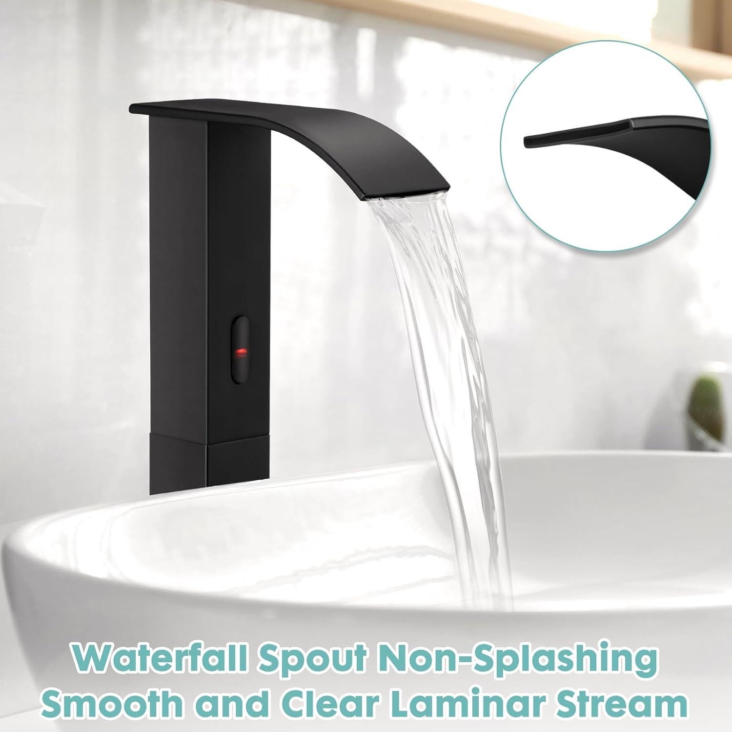 Grifo de lavabo sin contacto ZHIXINGKX PBGY negro alto