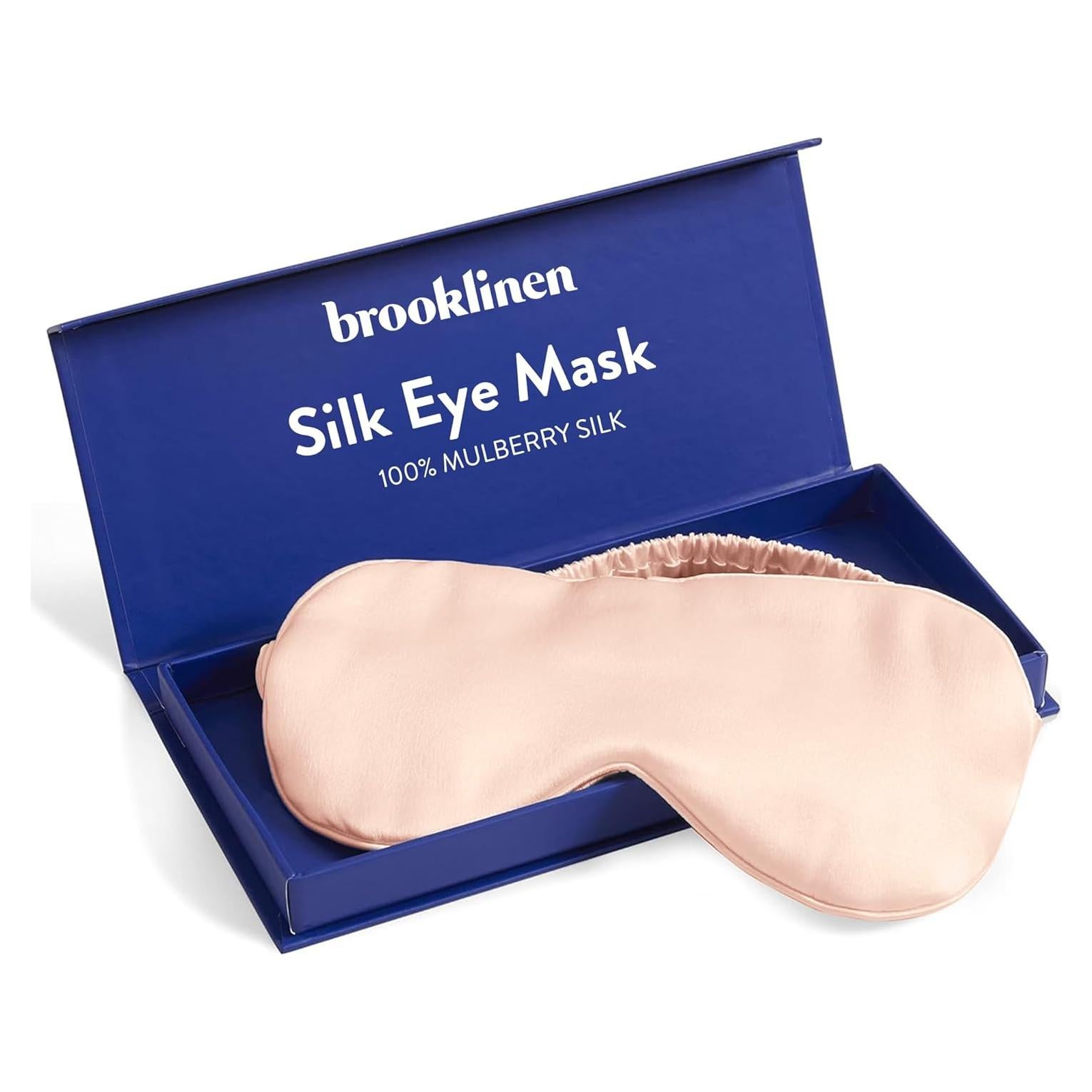 Máscara de Ojos de Seda Brooklinen Rosa Blush 100% Mulberry