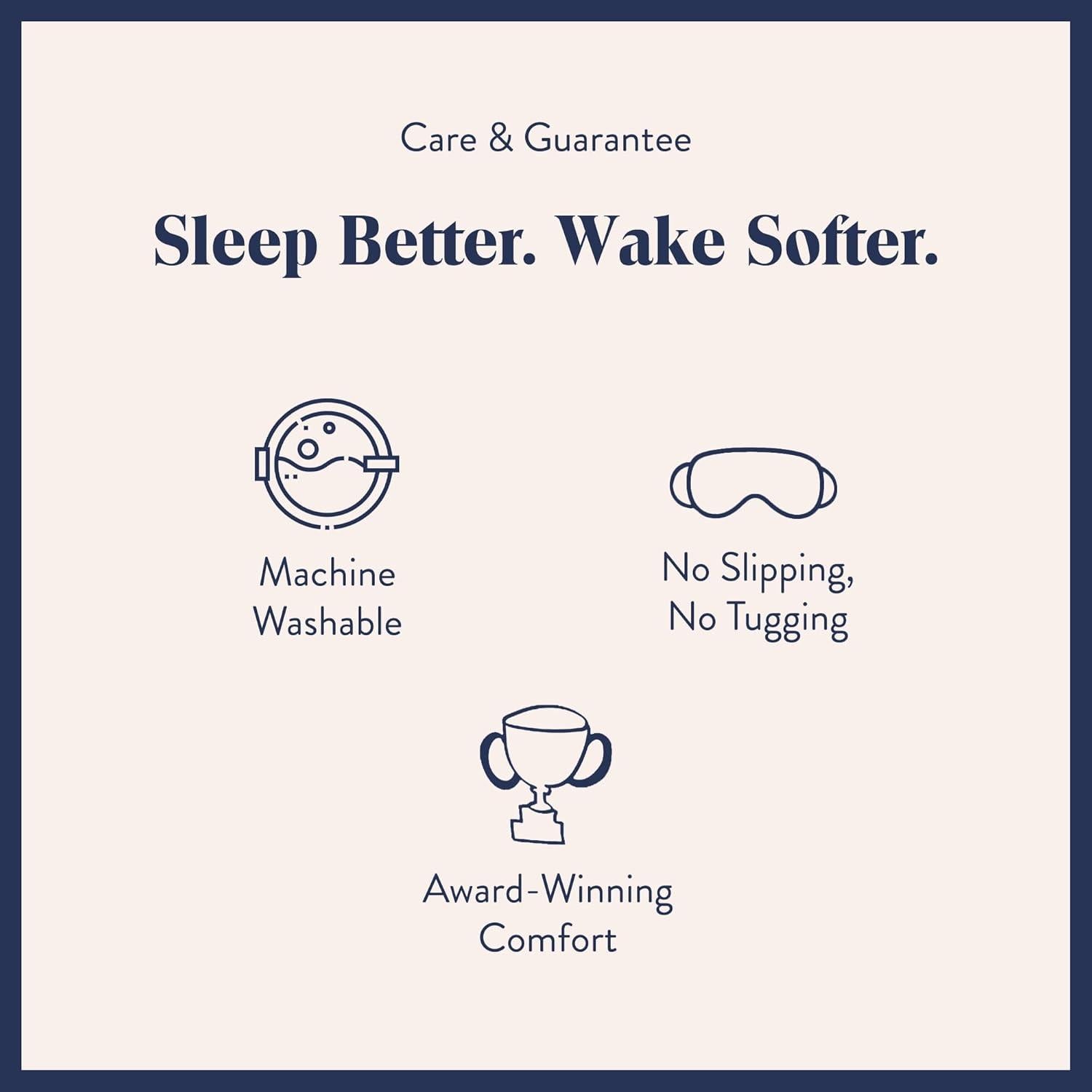 Máscara de Ojos de Seda Brooklinen Rosa Blush 100% Mulberry