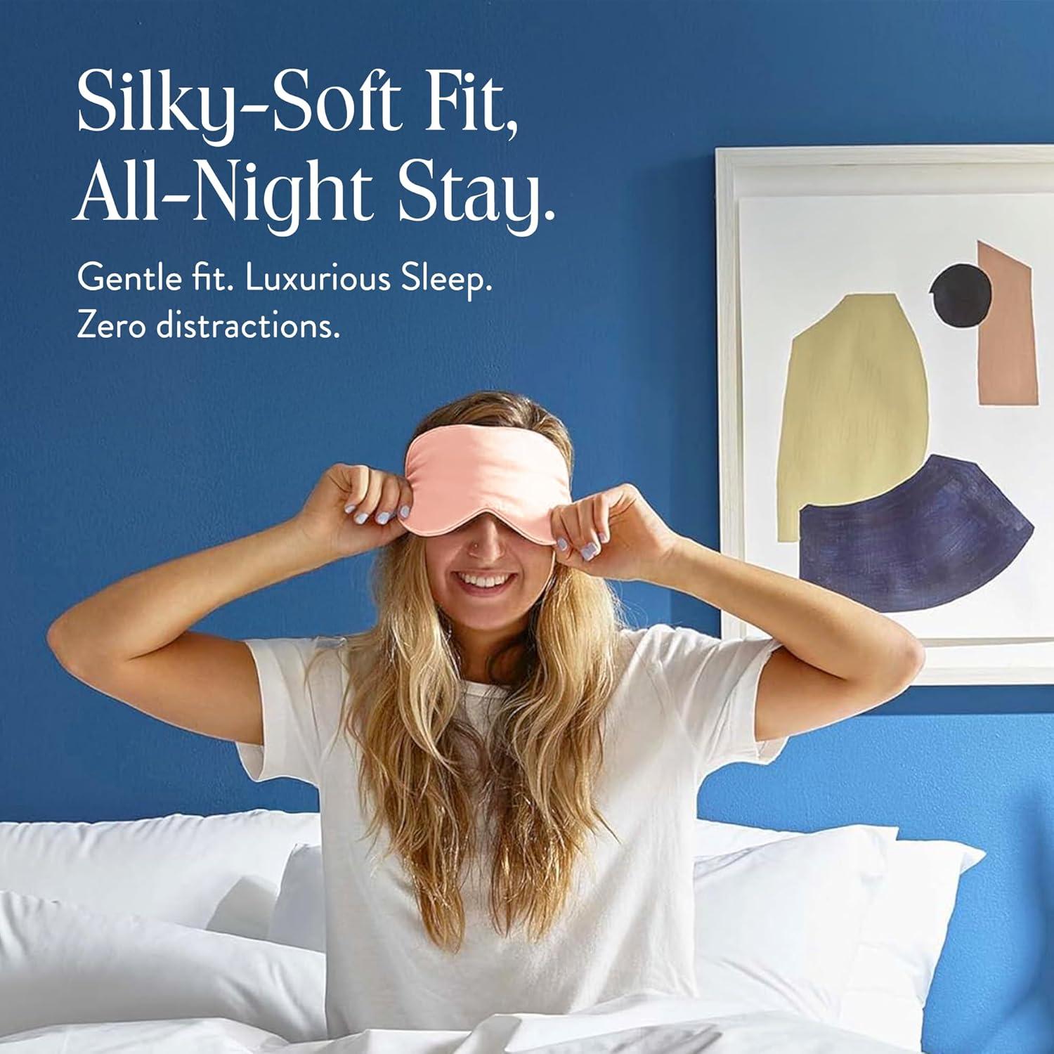 Máscara de Ojos de Seda Brooklinen Rosa Blush 100% Mulberry