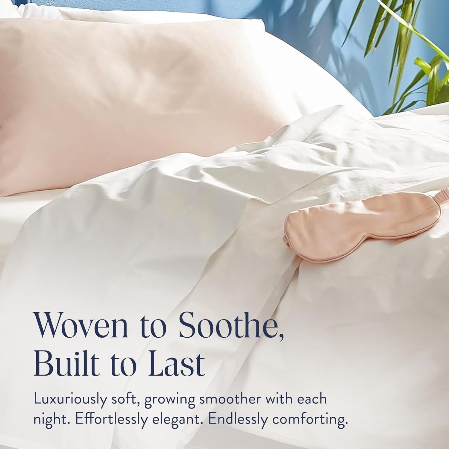 Máscara de Ojos de Seda Brooklinen Rosa Blush 100% Mulberry