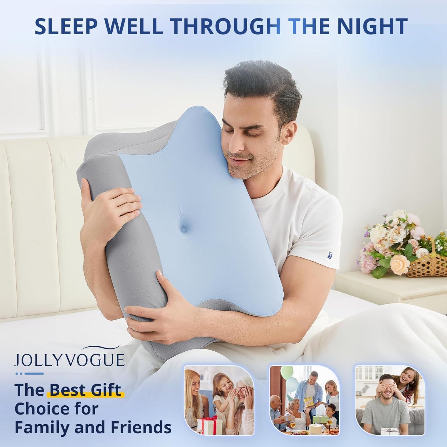 Almohada Cervical JOLLYVOGUE Espuma con Memoria Ergonomica 63x38cm