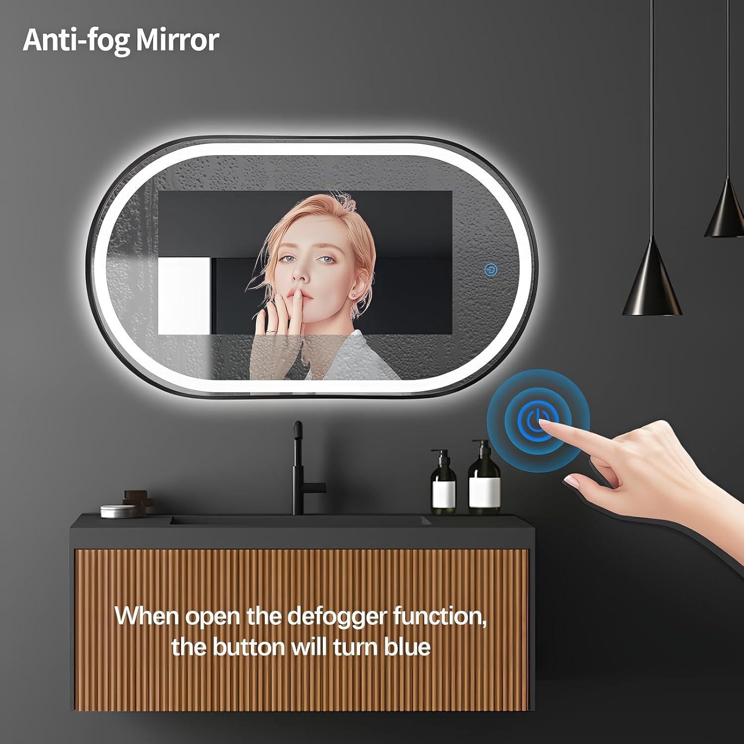 Espejo de Baño LED Ovalado TheiaMo 101.6x61cm Antivaho