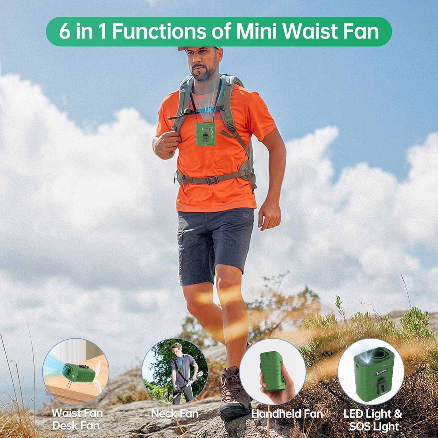 Ventilador de Cintura Portátil CHARMP GY007C 5000mAh Verde Militar