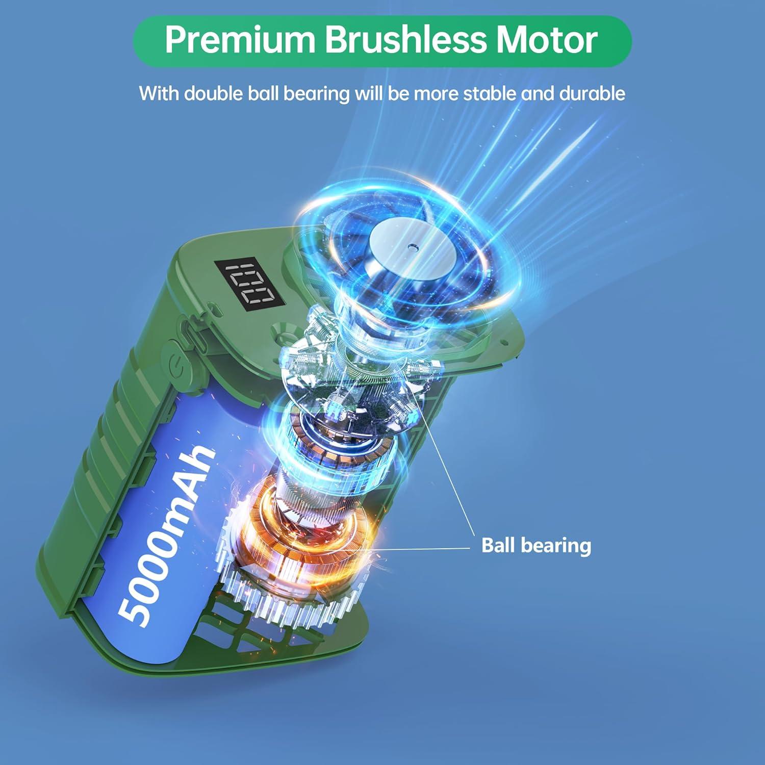 Ventilador de Cintura Portátil CHARMP GY007C 5000mAh Verde Militar