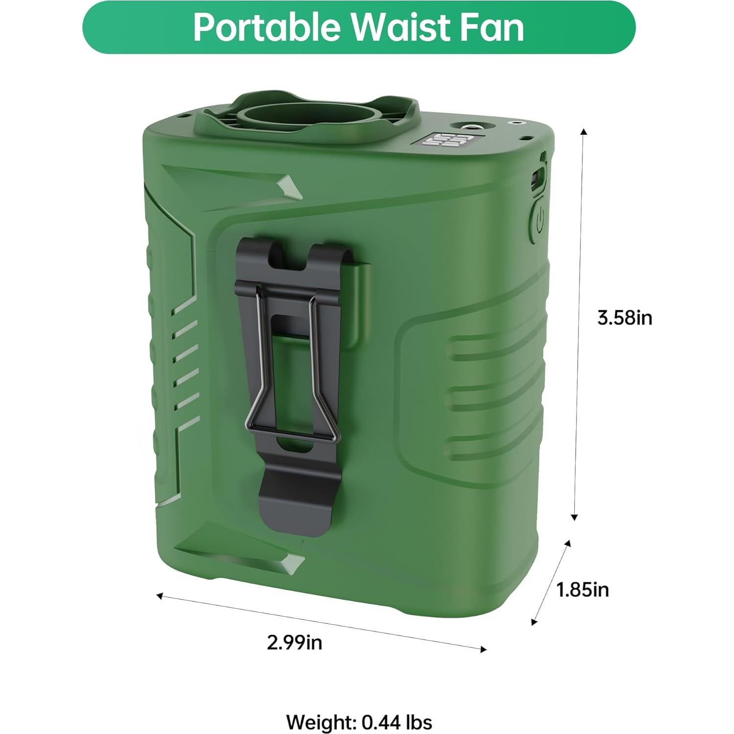 Ventilador de Cintura Portátil CHARMP GY007C 5000mAh Verde Militar