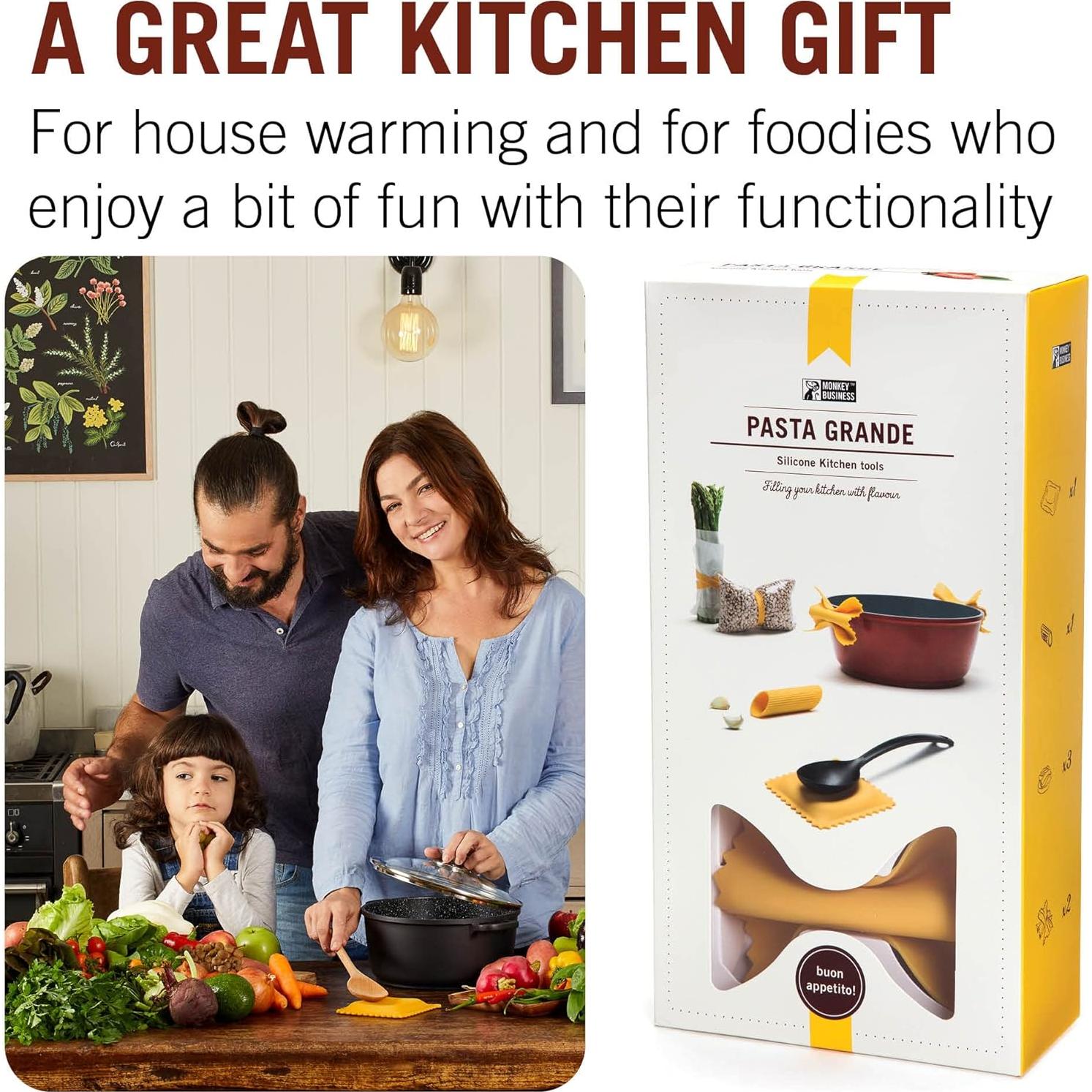 Set de Herramientas de Cocina de Silicona Pasta Grande - Monkey Business