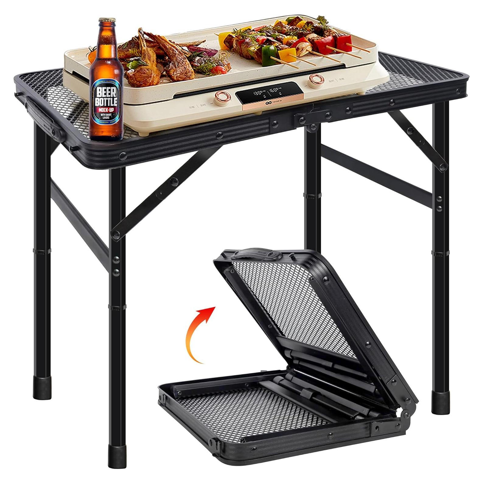Mesa de Parrilla Plegable HPC Decor Ajustable 27-56cm Metal