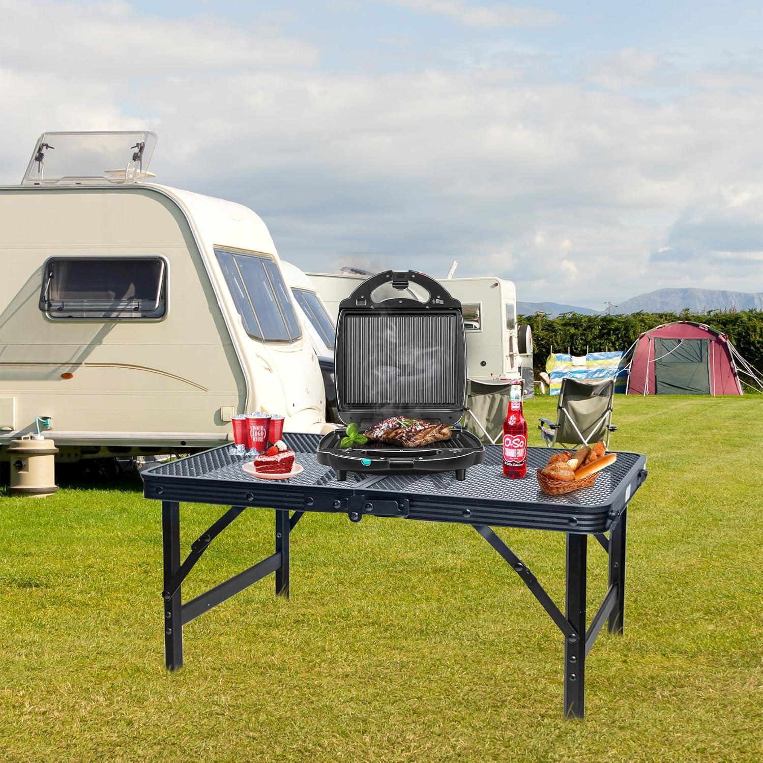Mesa de Parrilla Plegable HPC Decor Ajustable 27-56cm Metal