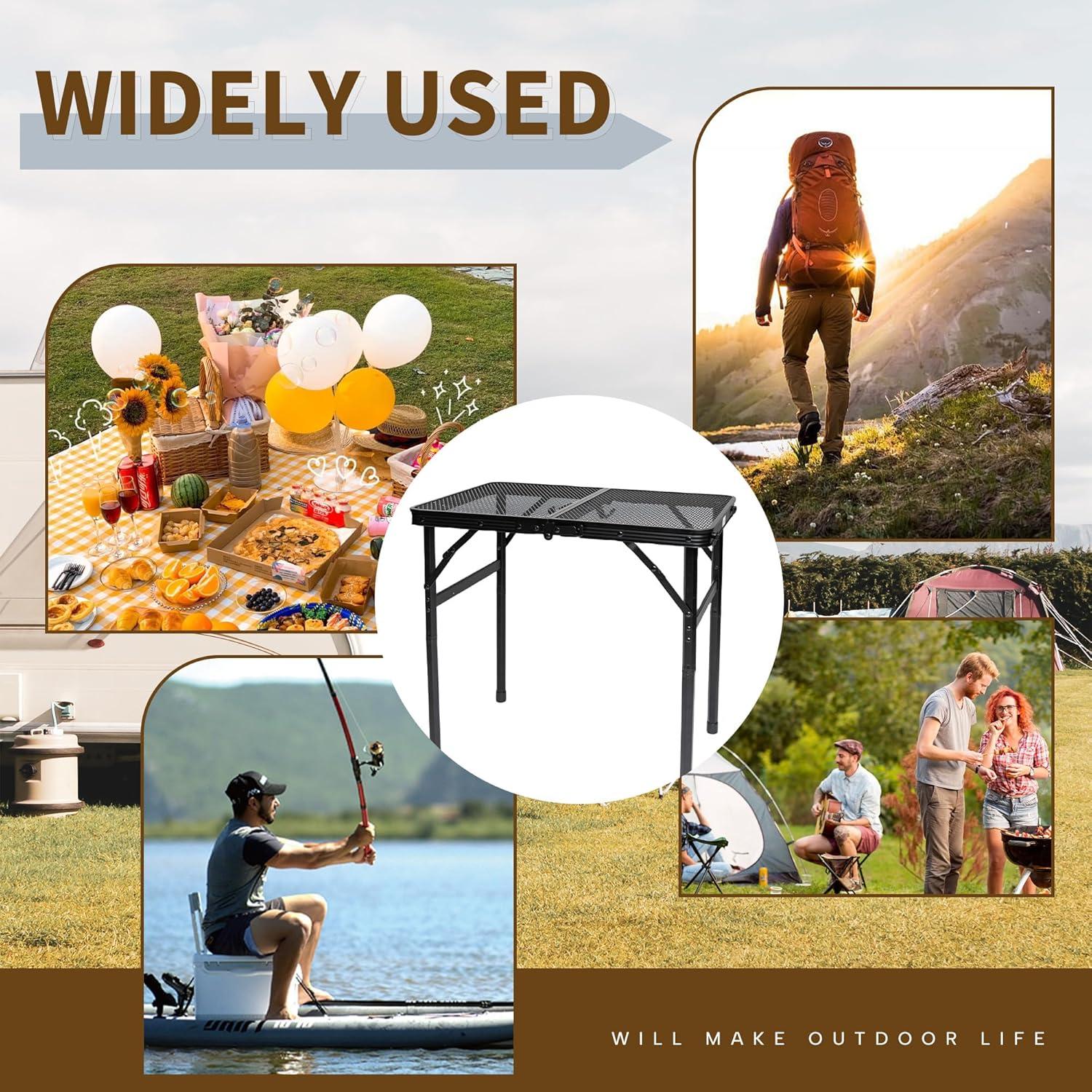 Mesa de Parrilla Plegable HPC Decor Ajustable 27-56cm Metal