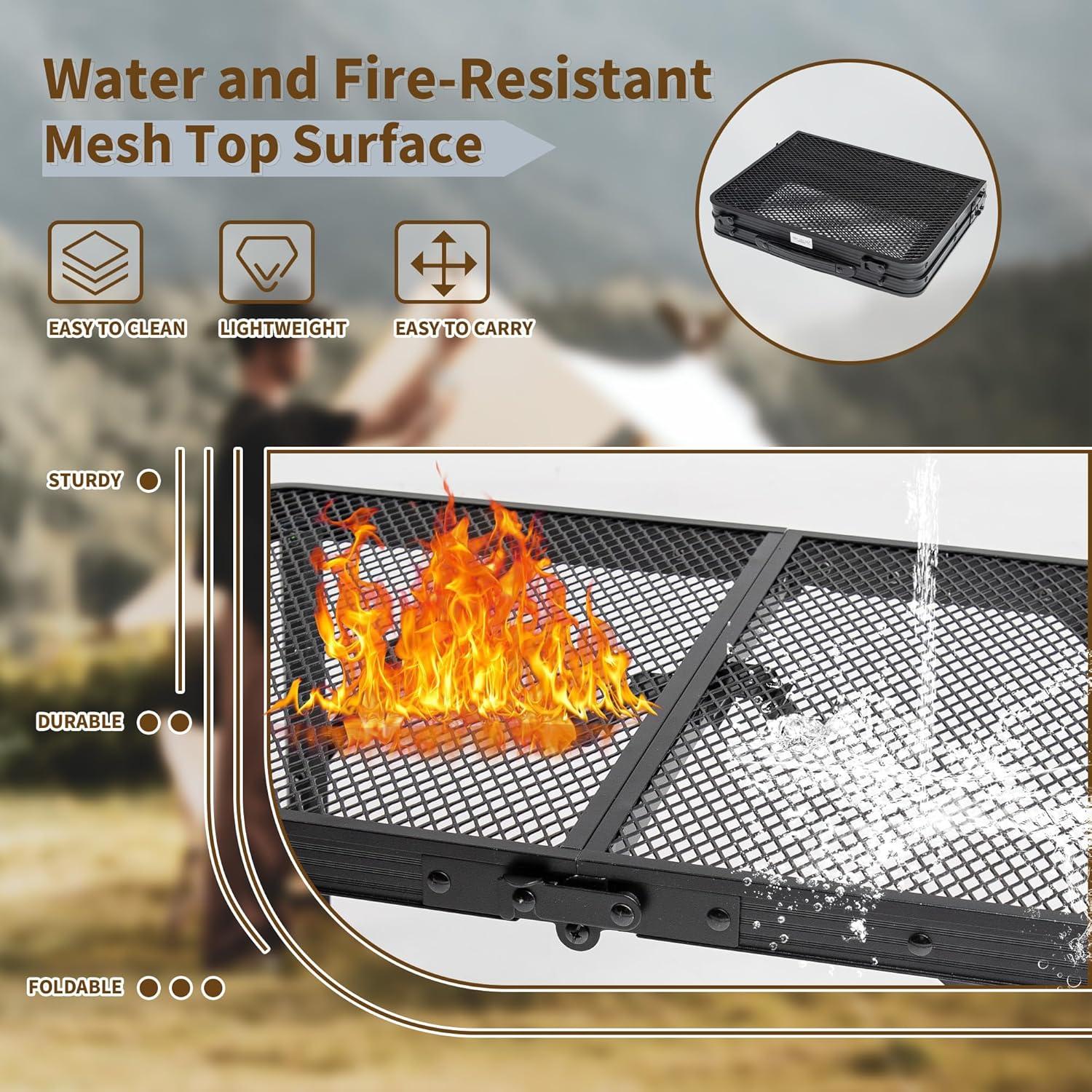 Mesa de Parrilla Plegable HPC Decor Ajustable 27-56cm Metal