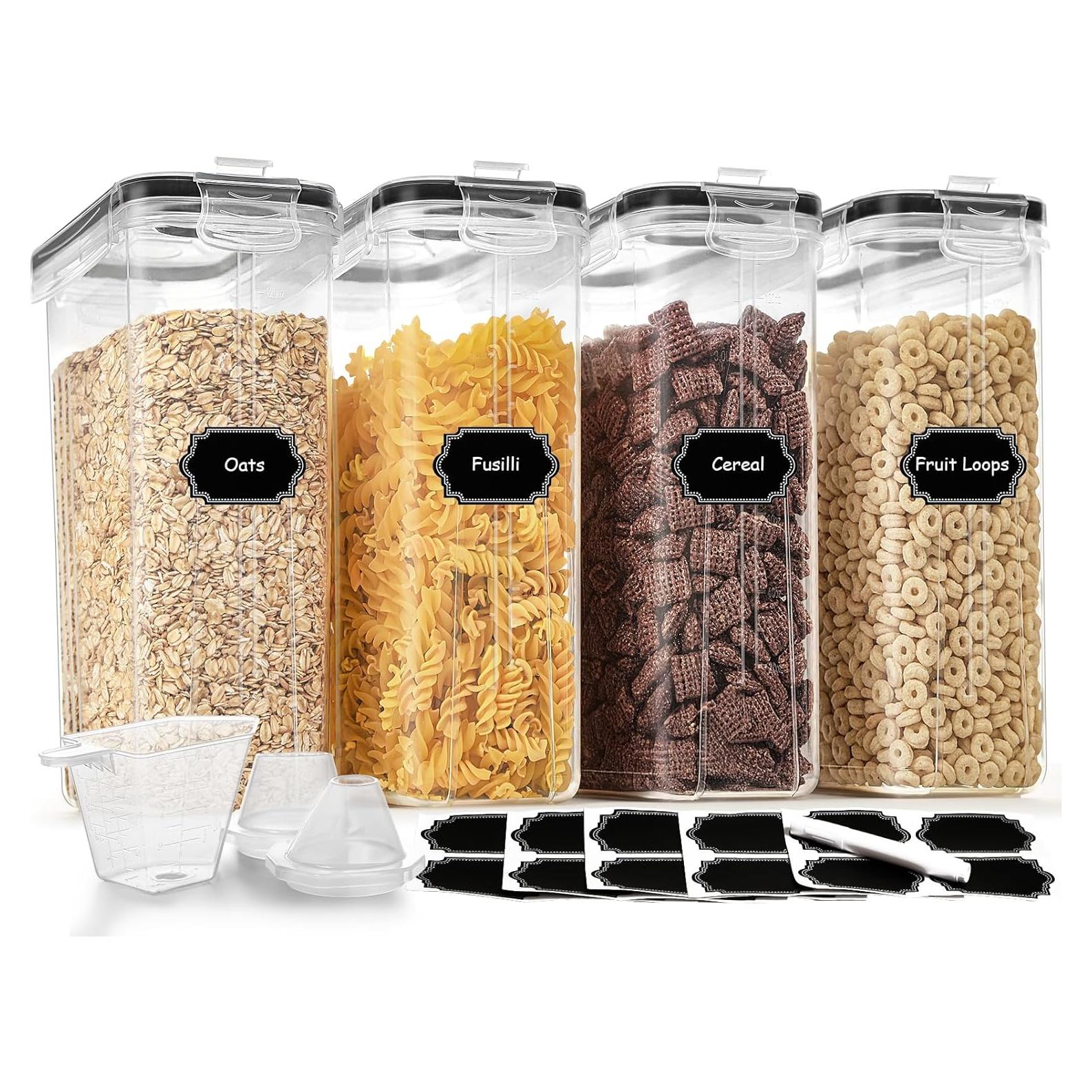 Juego de 4 Contenedores Herméticos HKJ Chef 4L para Cereal