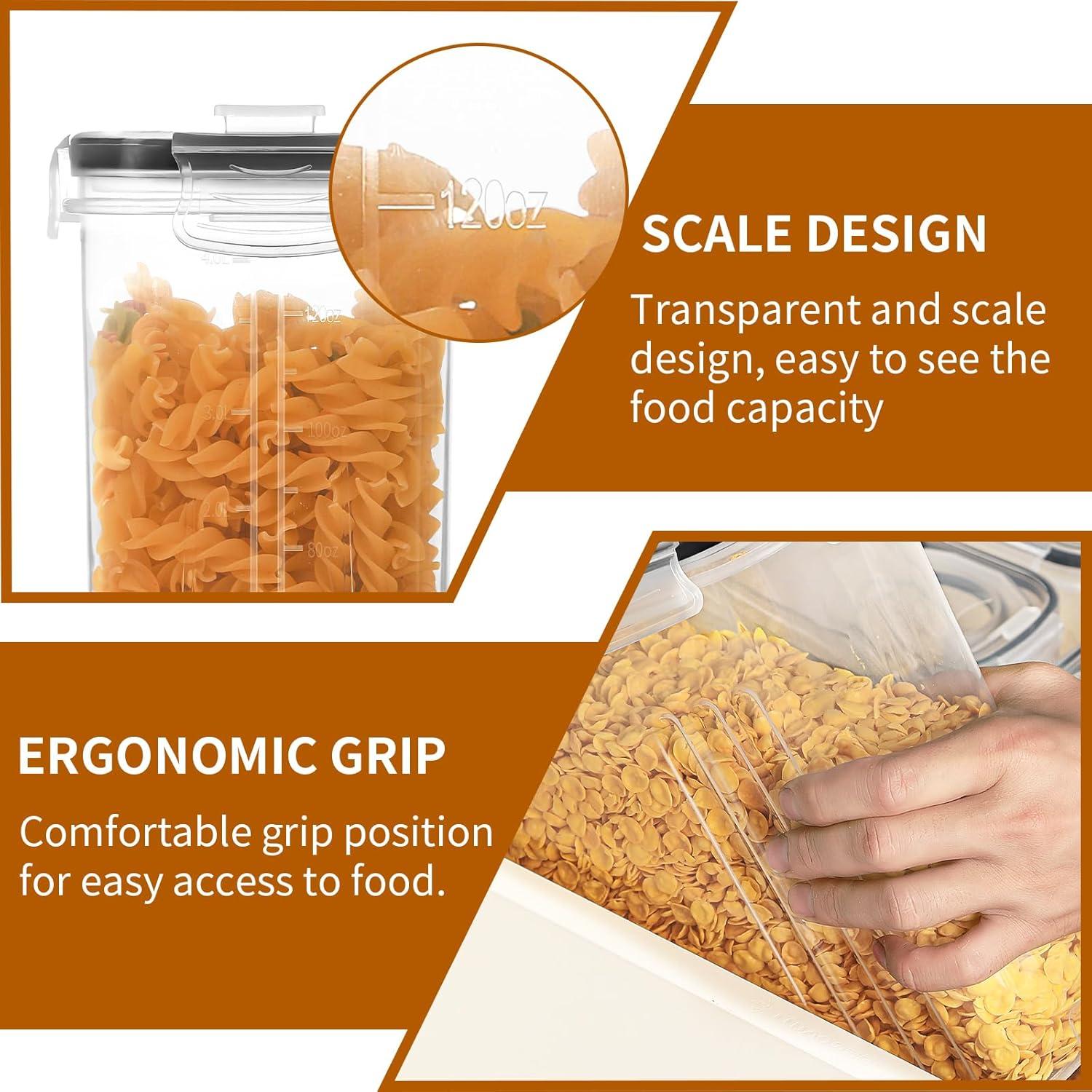 Juego de 4 Contenedores Herméticos HKJ Chef 4L para Cereal