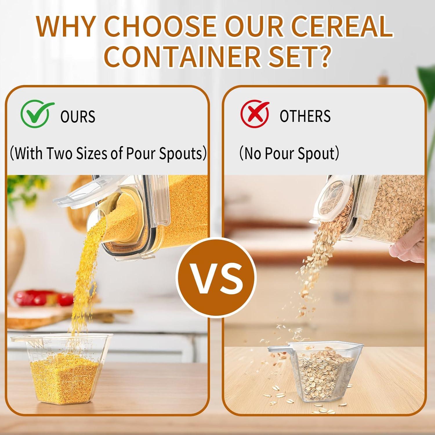 Juego de 4 Contenedores Herméticos HKJ Chef 4L para Cereal