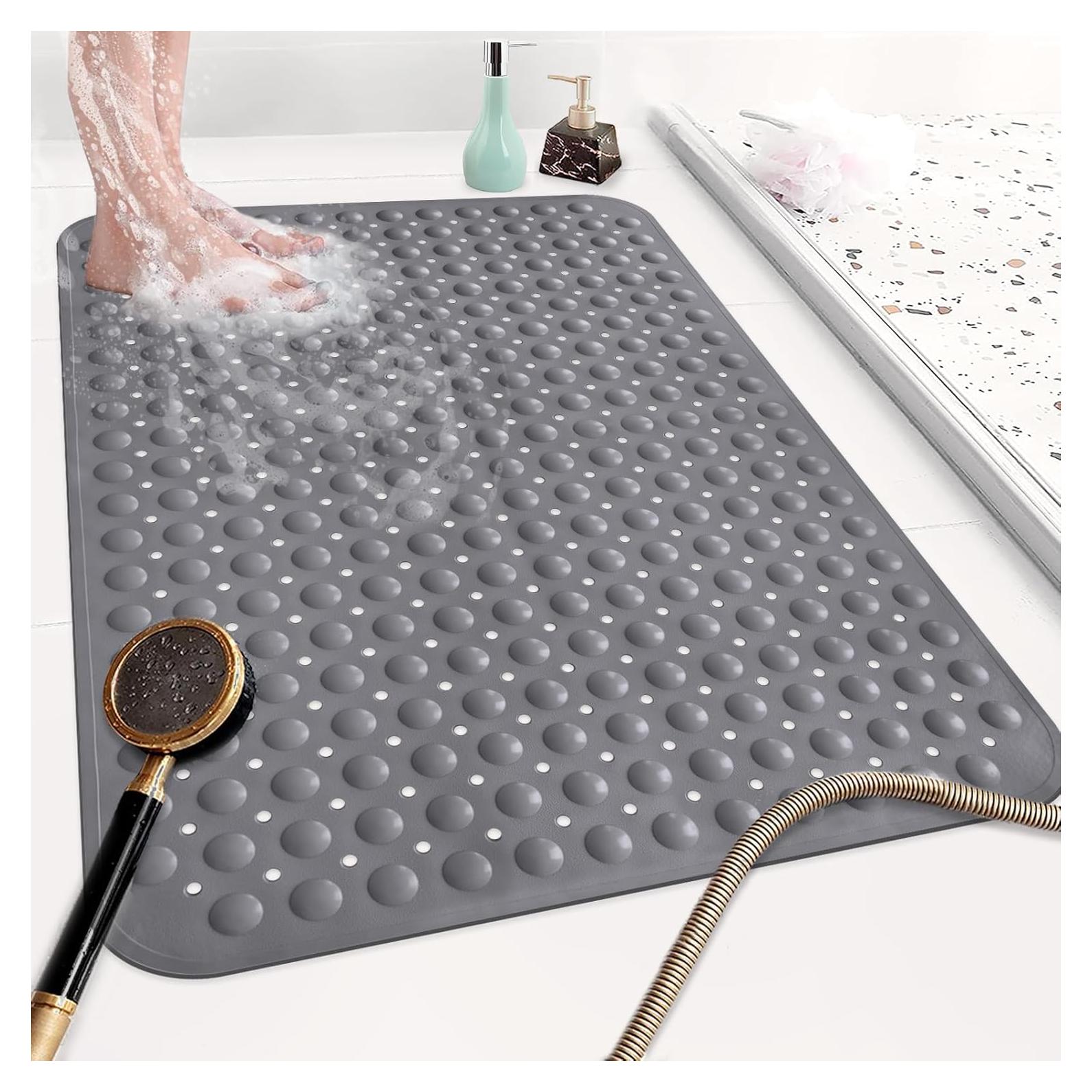 Alfombra de Ducha Antideslizante Mofonky 90x60 cm TPE Gris