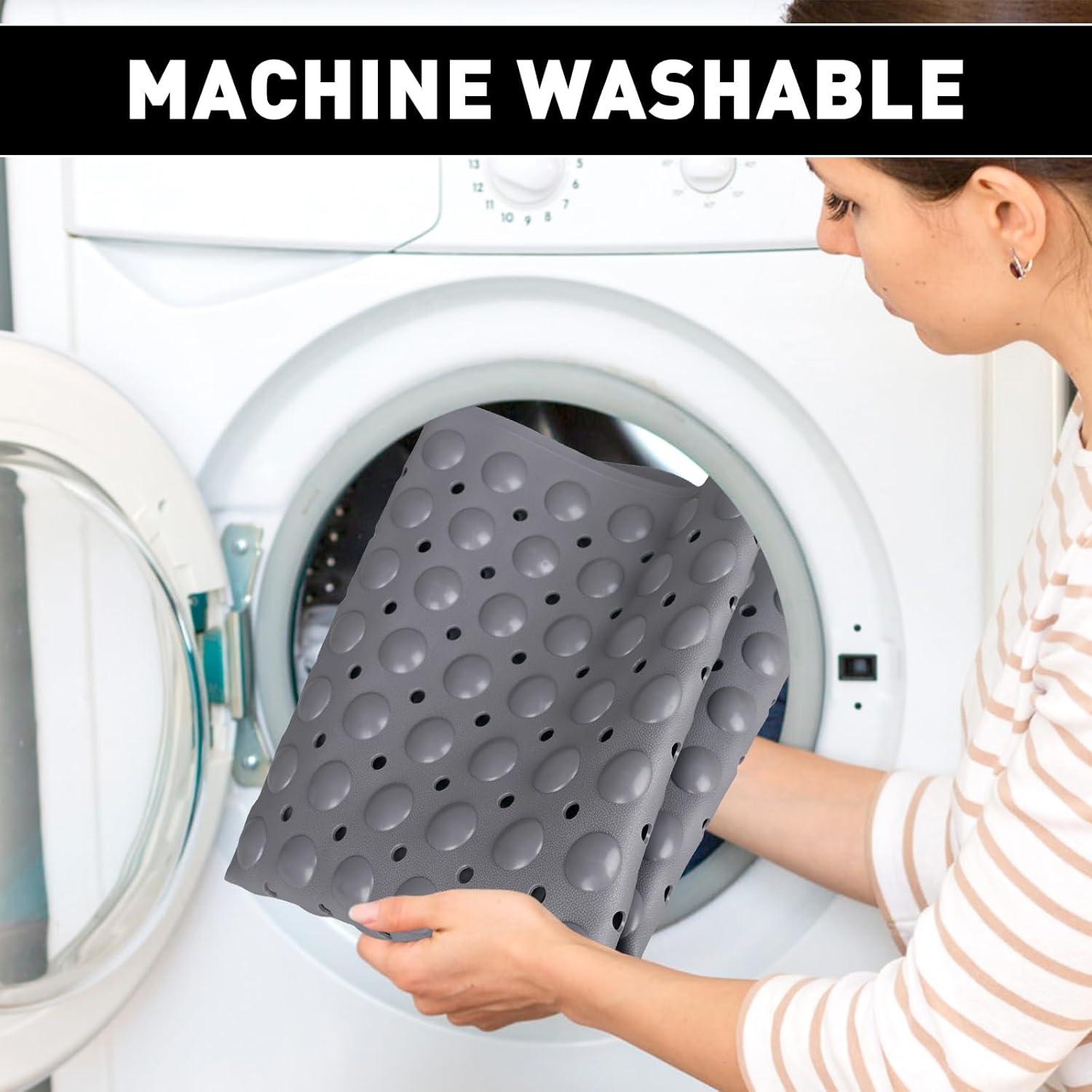 Alfombra de Ducha Antideslizante Mofonky 90x60 cm TPE Gris