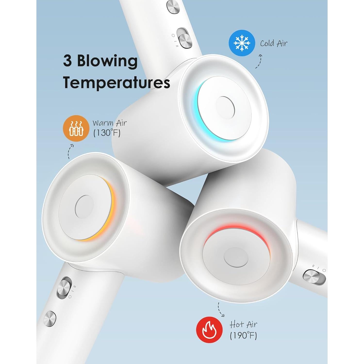 Secador de Pelo Iónico Negativo zhiyangfei 110,000 RPM Blanco