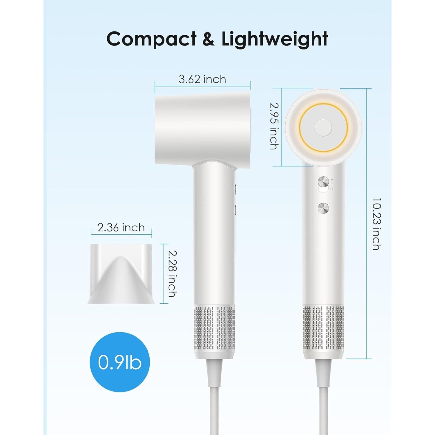 Secador de Pelo Iónico Negativo zhiyangfei 110,000 RPM Blanco