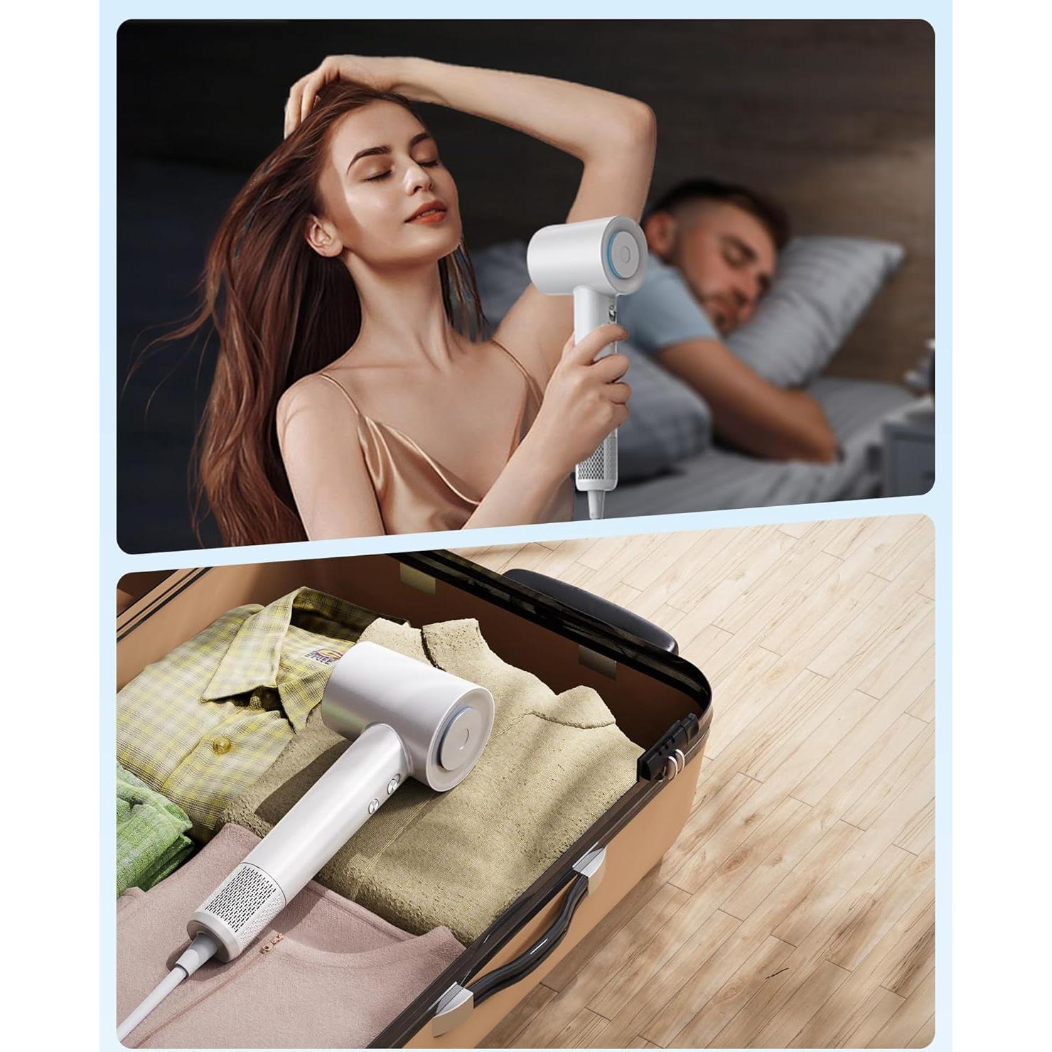 Secador de Pelo Iónico Negativo zhiyangfei 110,000 RPM Blanco