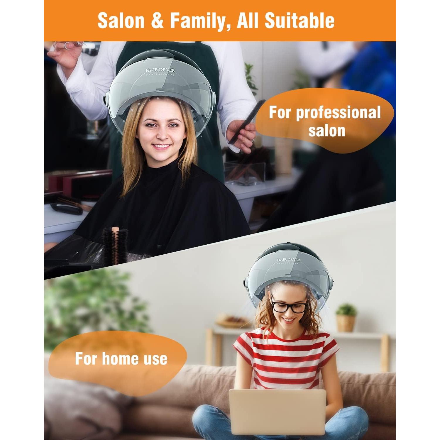 Secador de cabello con capucha iónica KINGWIN 1875W ajustable