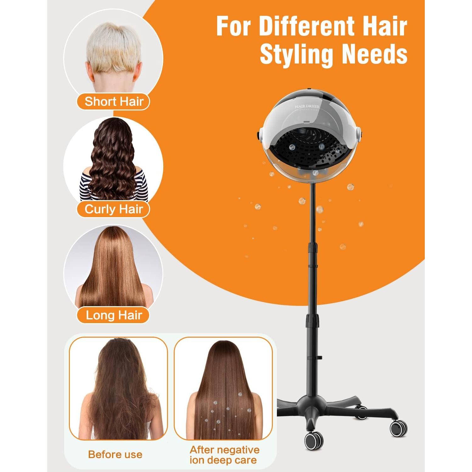 Secador de cabello con capucha iónica KINGWIN 1875W ajustable