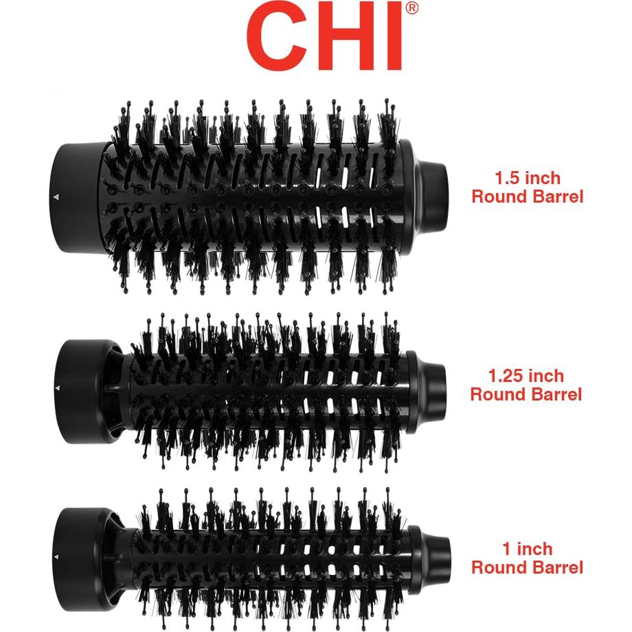 Cepillo Secador 3-en-1 CHI con 3 Cabezas Intercambiables