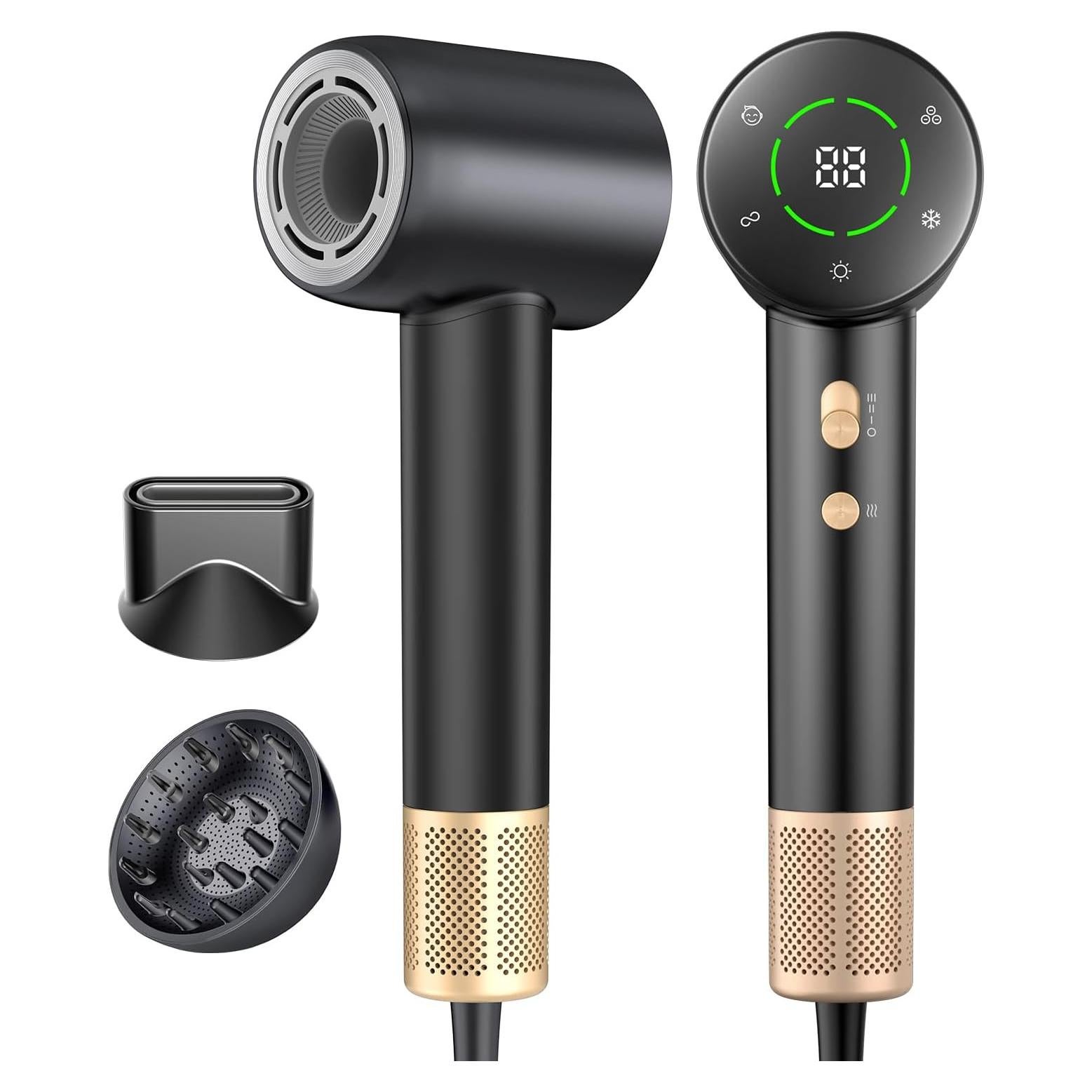 Secador de Pelo Iónico Profesional YYSG 110,000 RPM Negro