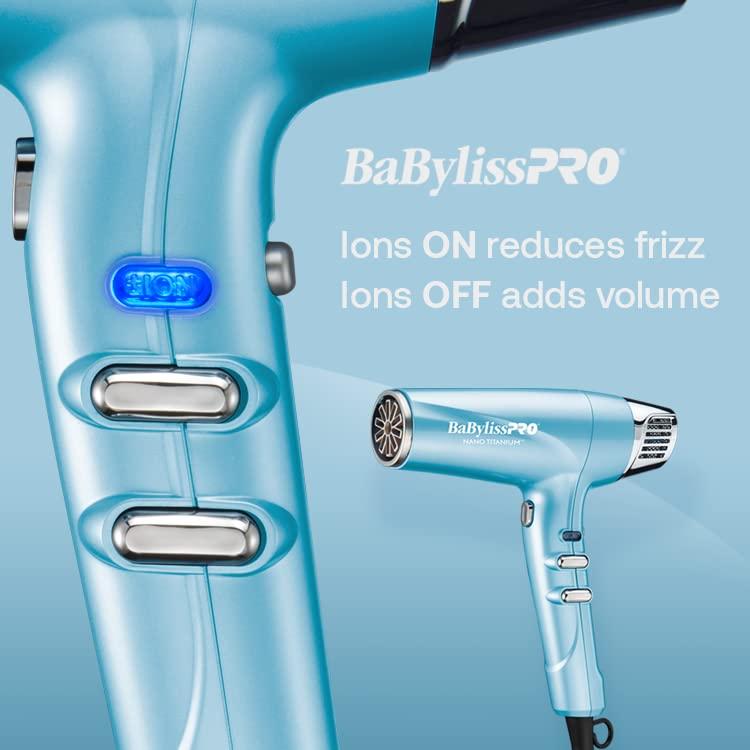 Secador de pelo BabylissPRO Nano Titanium 1875W iónico azul
