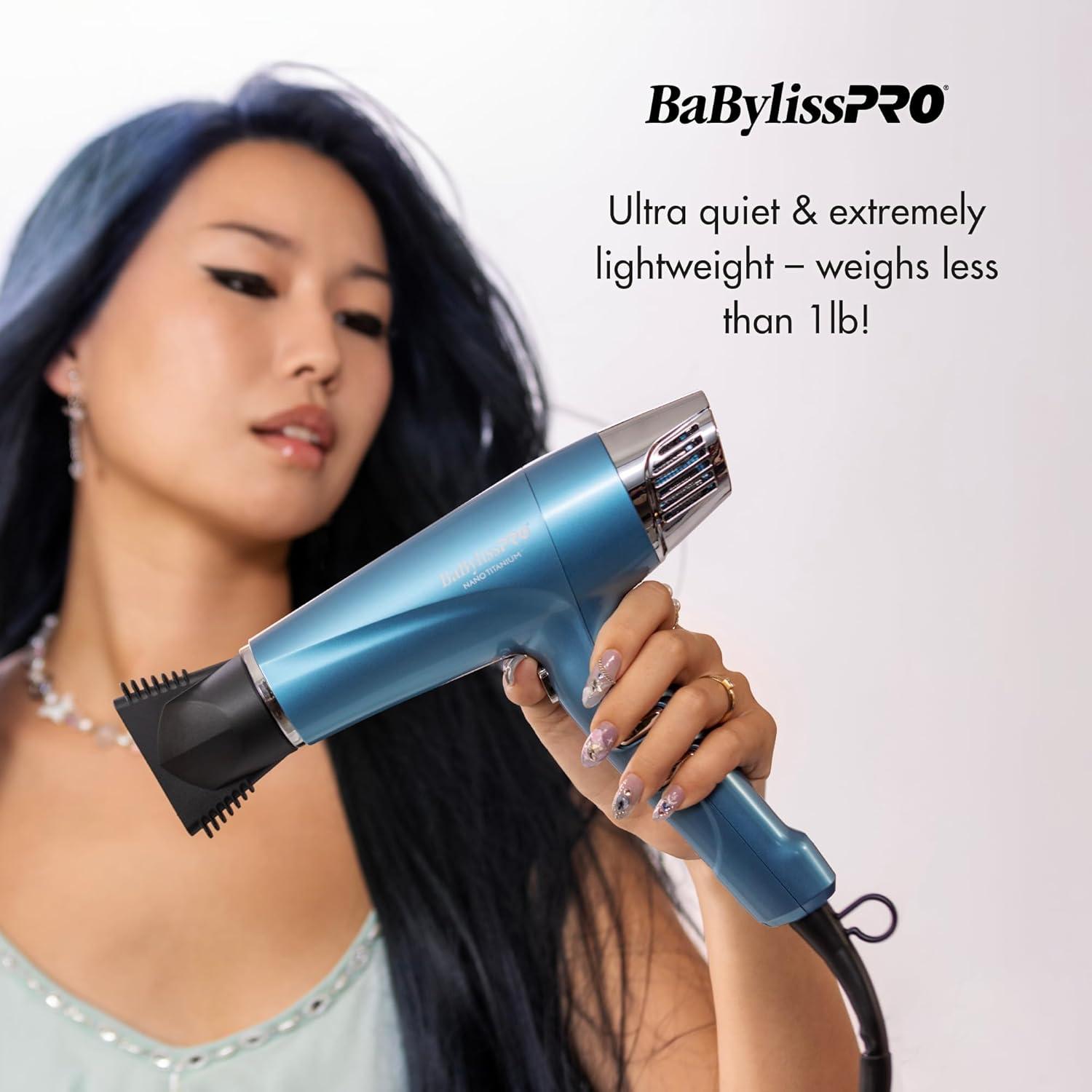 Secador de pelo BabylissPRO Nano Titanium 1875W iónico azul