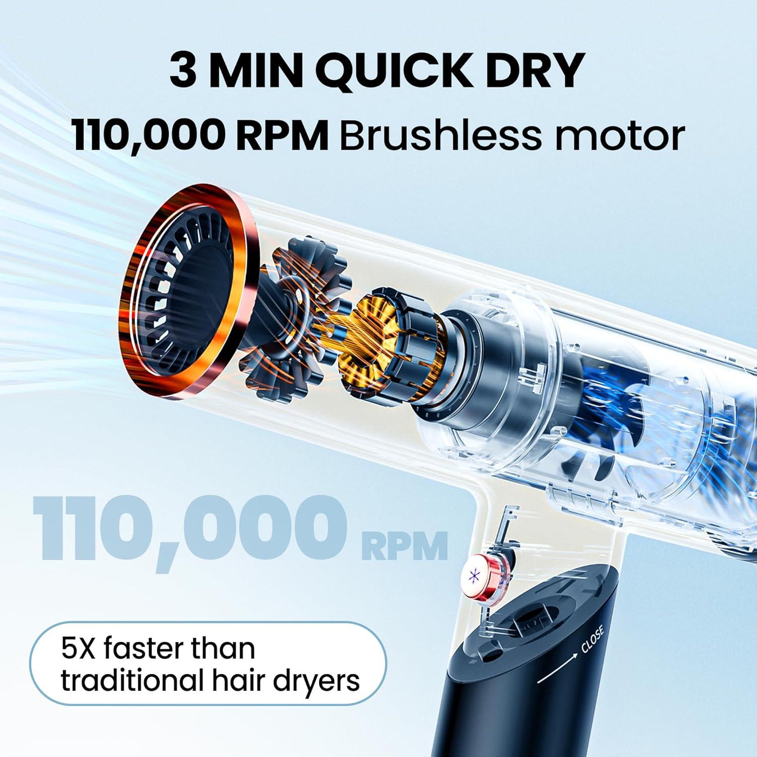 Secador de Pelo Iónico Profesional Surfit 110K RPM Plegable