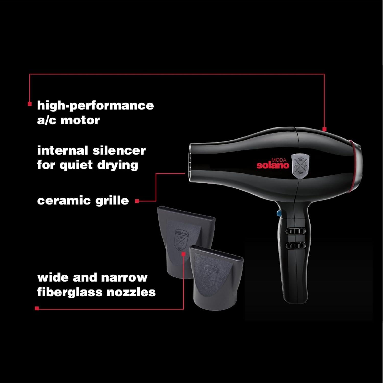 Secador de Pelo Iónico Solano Forza 1875W Turmalina Italia