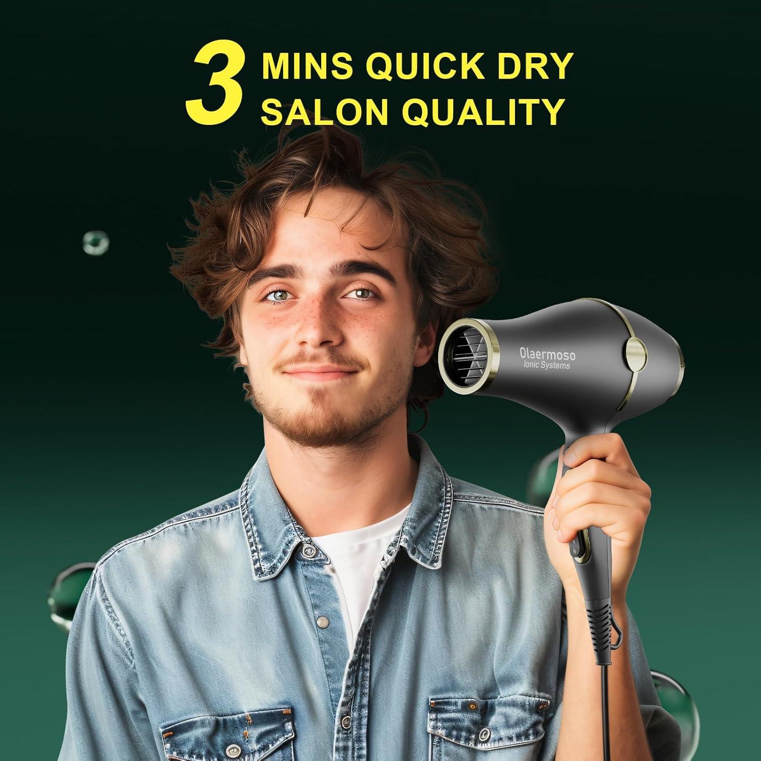 Secador de Pelo Profesional Olaermoso 2200W con Difusor y Boquillas