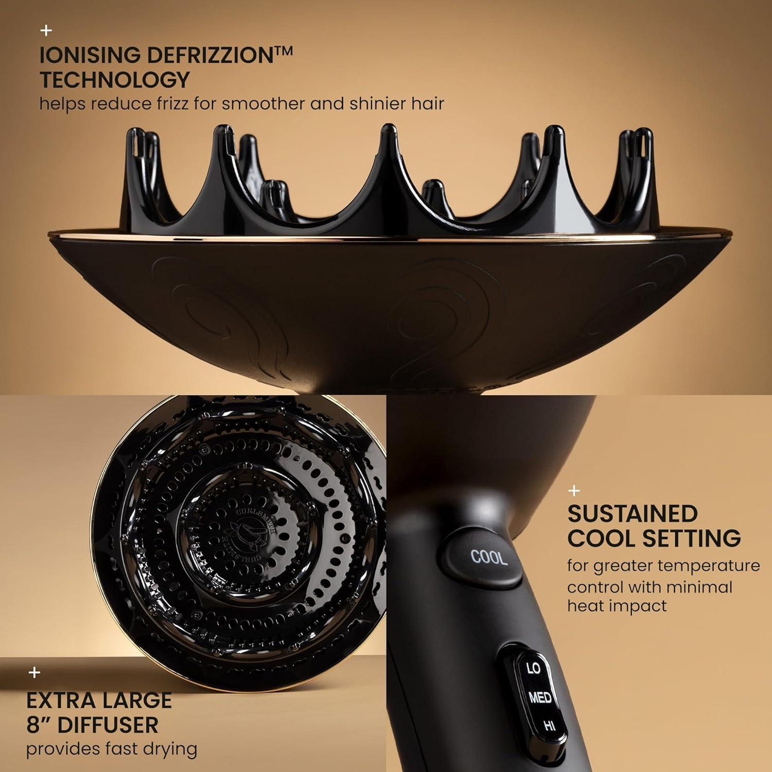 Secador de Pelo Curlsmith Defrizzion con Difusor 20.32 cm