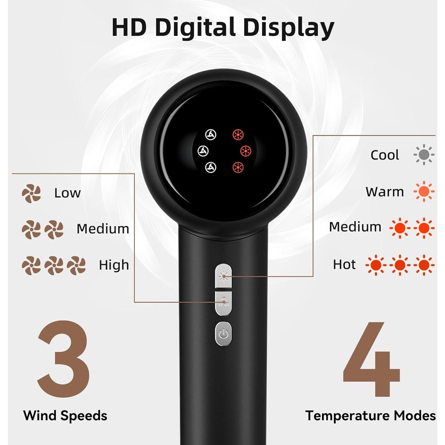 Secador de Pelo HRYCF Iónico Negativo 272g, Secado Rápido