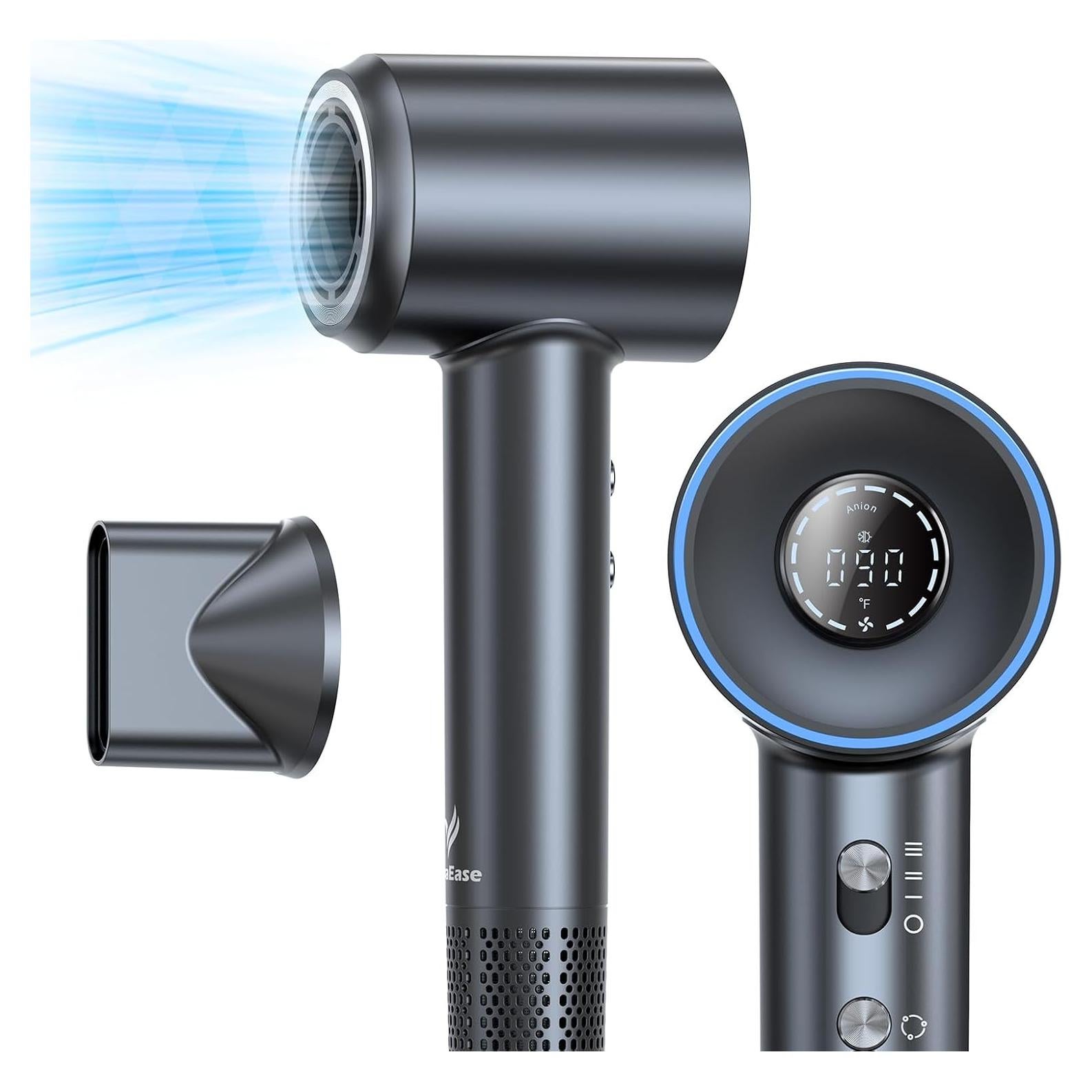 Secador de Pelo Profesional VivaEase 160000 RPM Gris Claro