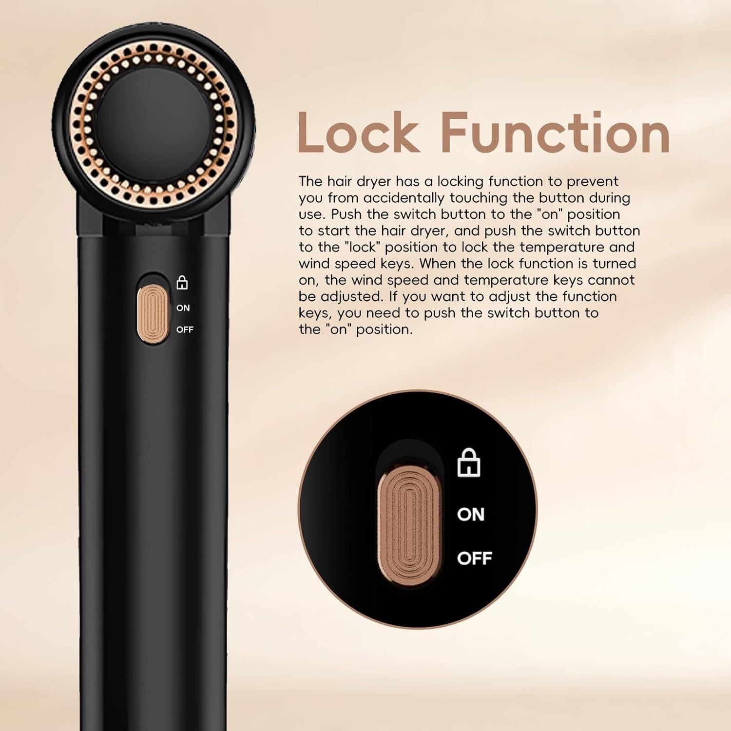 Secador de Pelo Nicebay DW-9041A Iónico 1600W con Difusor