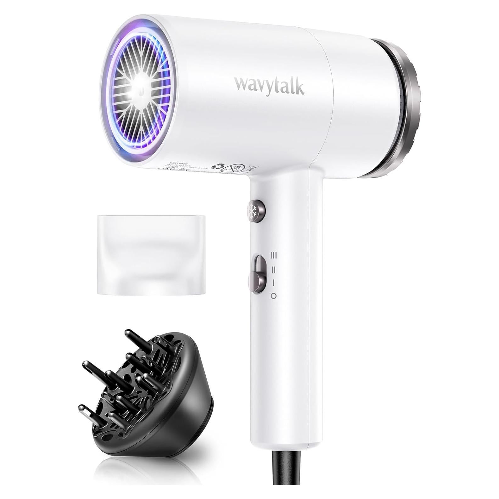 Secador de Pelo Wavytalk 1875W Iónico con Difusor Blanco