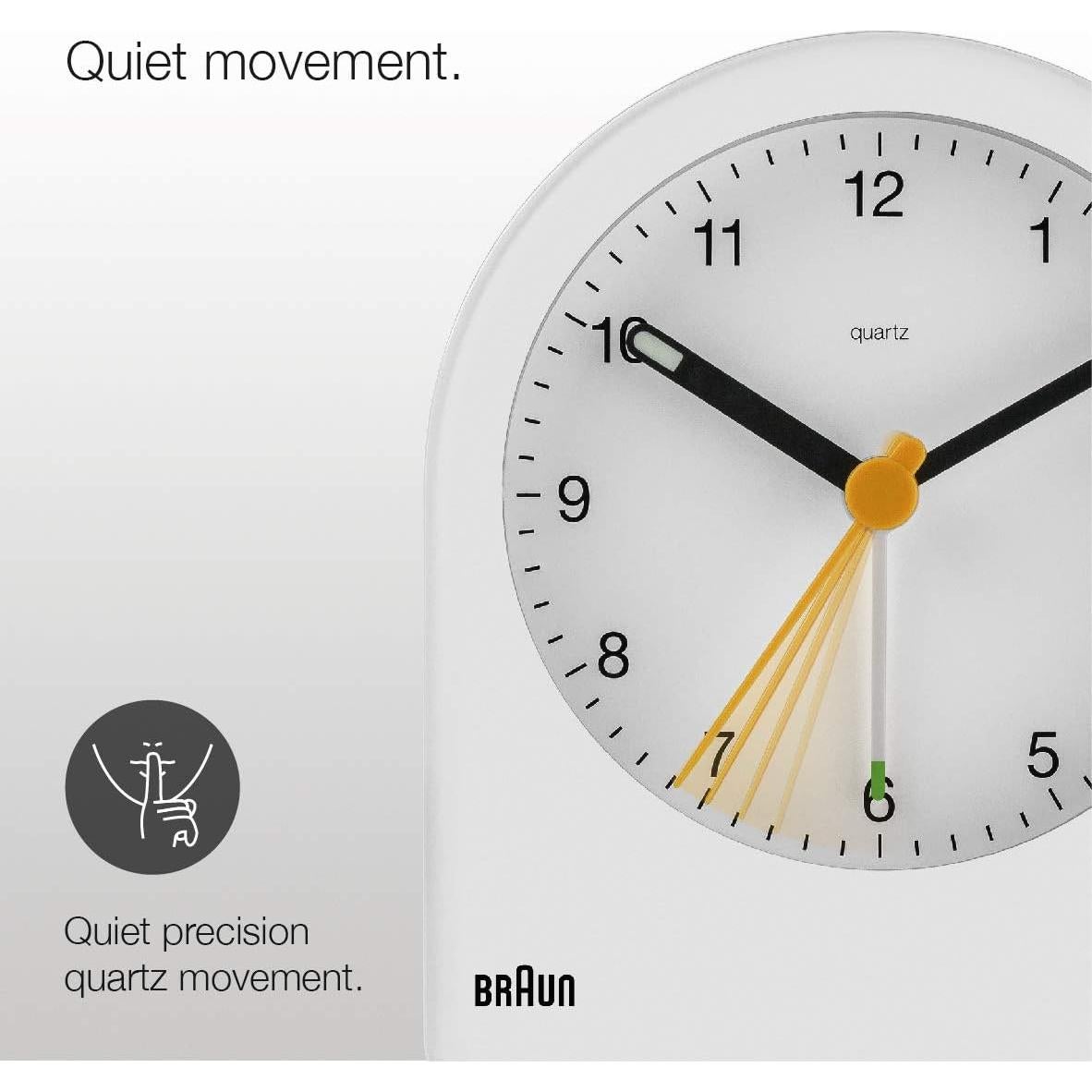 Reloj Despertador Analógico Braun BC22W Blanco con Alarma