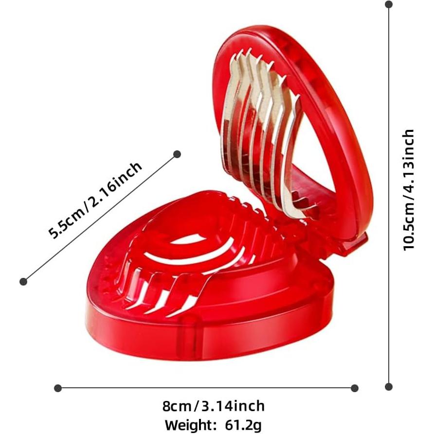 Cortador de Fresas LIFVCNT 2 Pcs Acero Inoxidable Manual