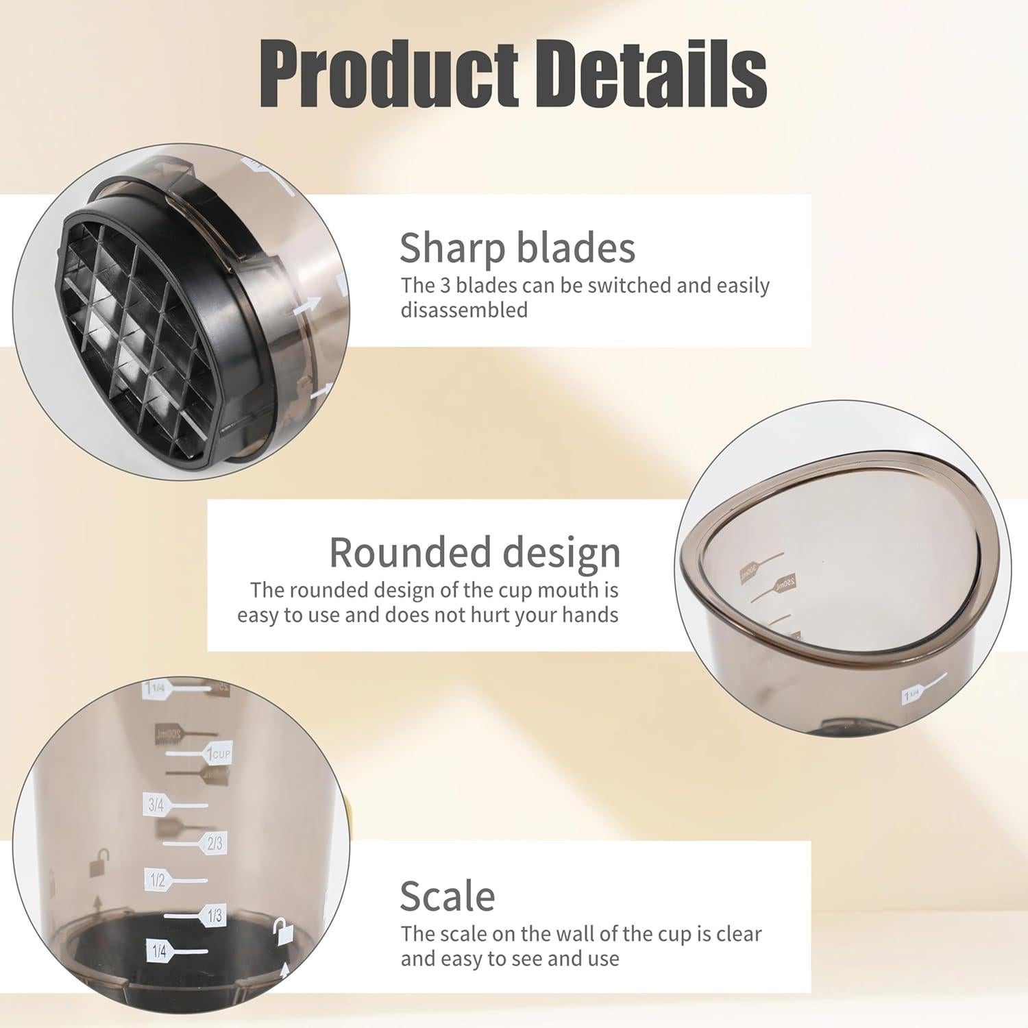 Cortadora de Frutas RUNZI con Cuchillas Desmontables 0.45 kg