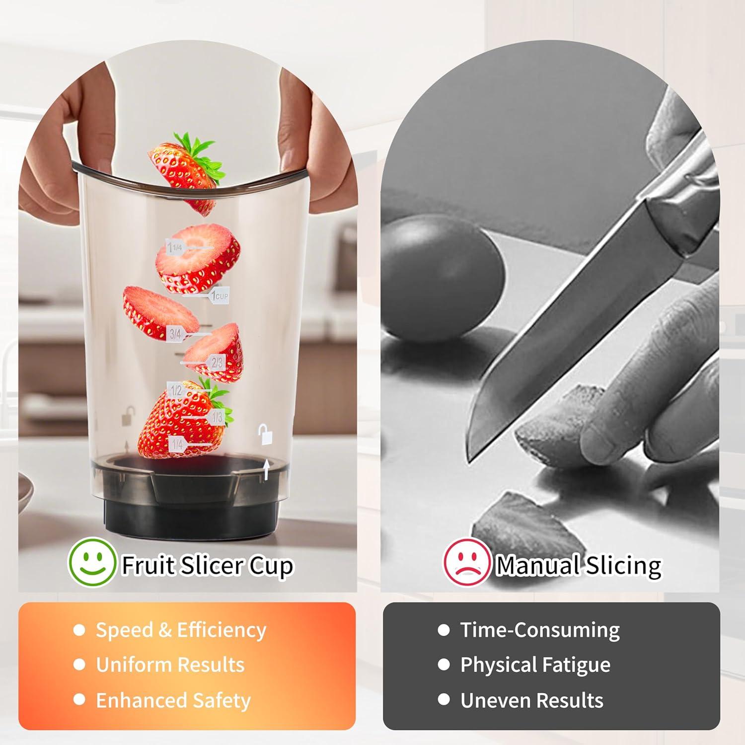 Cortadora de Frutas RUNZI con Cuchillas Desmontables 0.45 kg